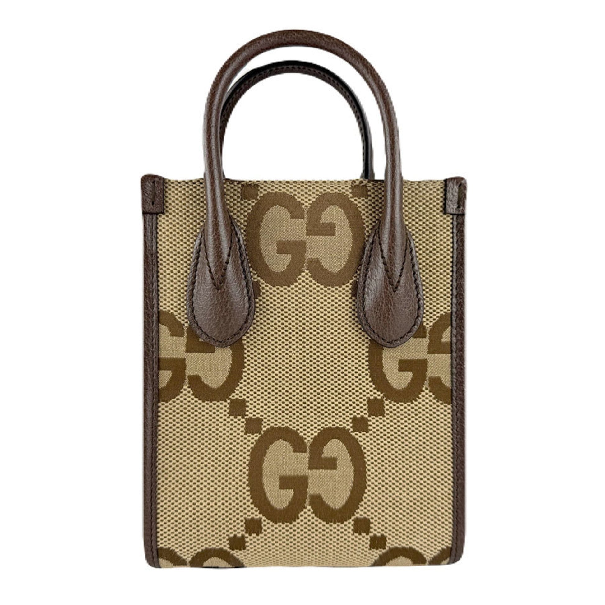 Gucci Brown Green Red Color Canvas Leather Handbag Shoulder Bag