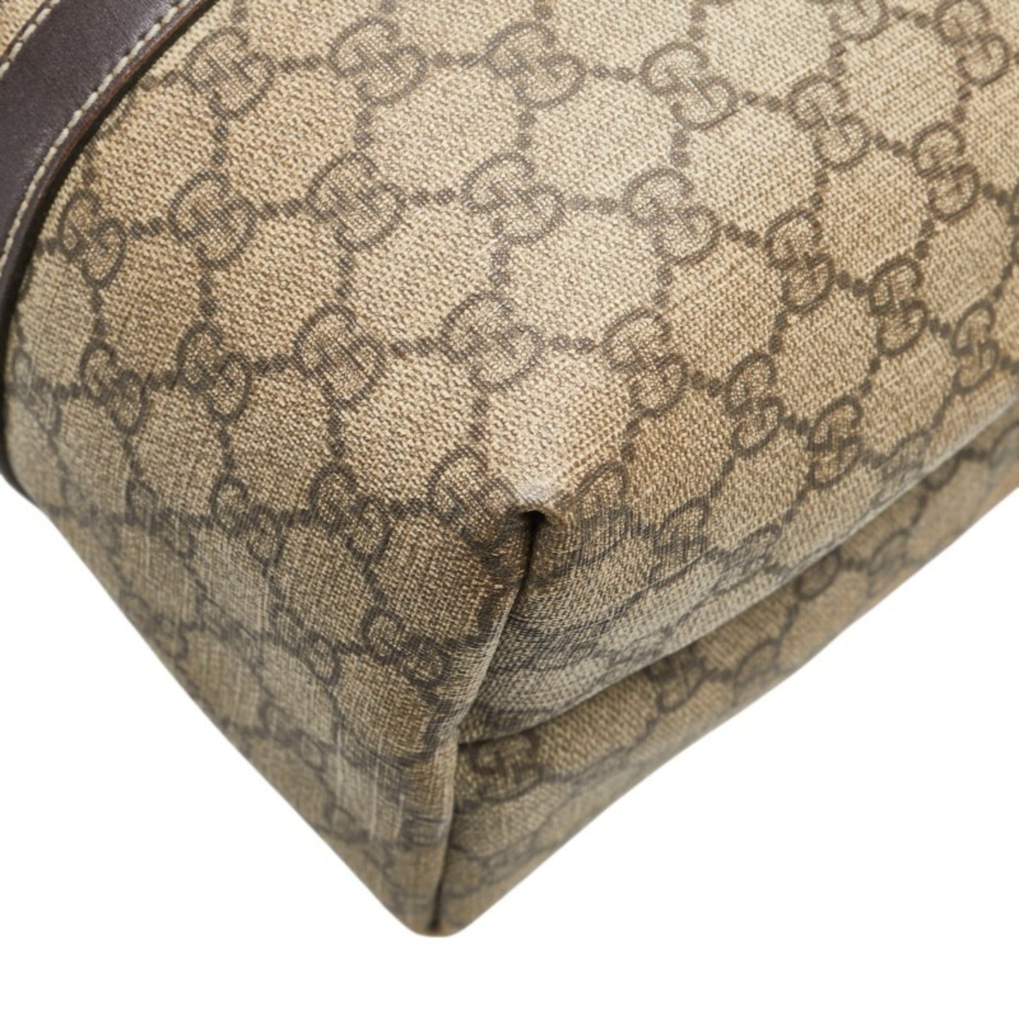 Gucci Beige Brown Pvc Leather Shoulder Bag Tote Bag
