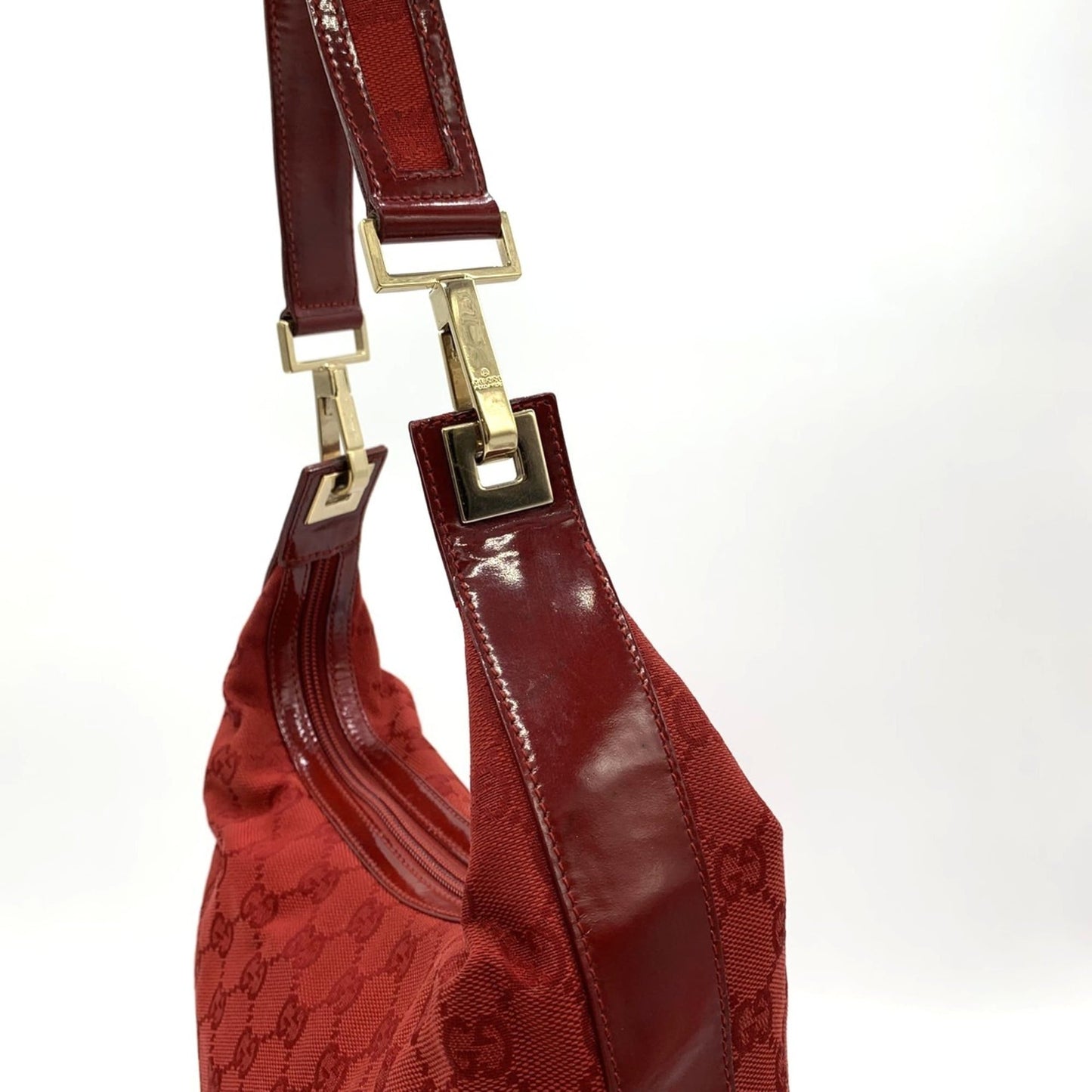 Gucci Red Color Gg Canvas Shoulder Bag