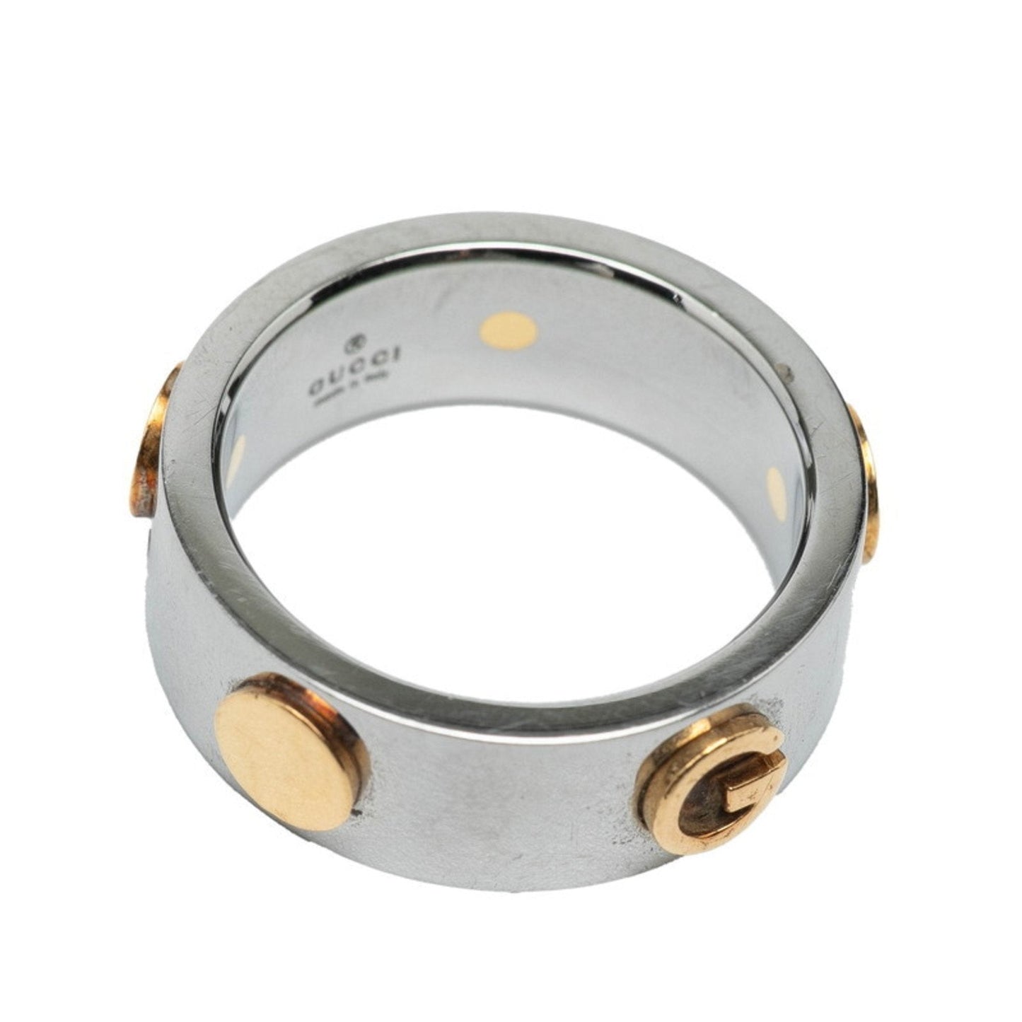 Gucci Silver Yellow Gold Band Ring