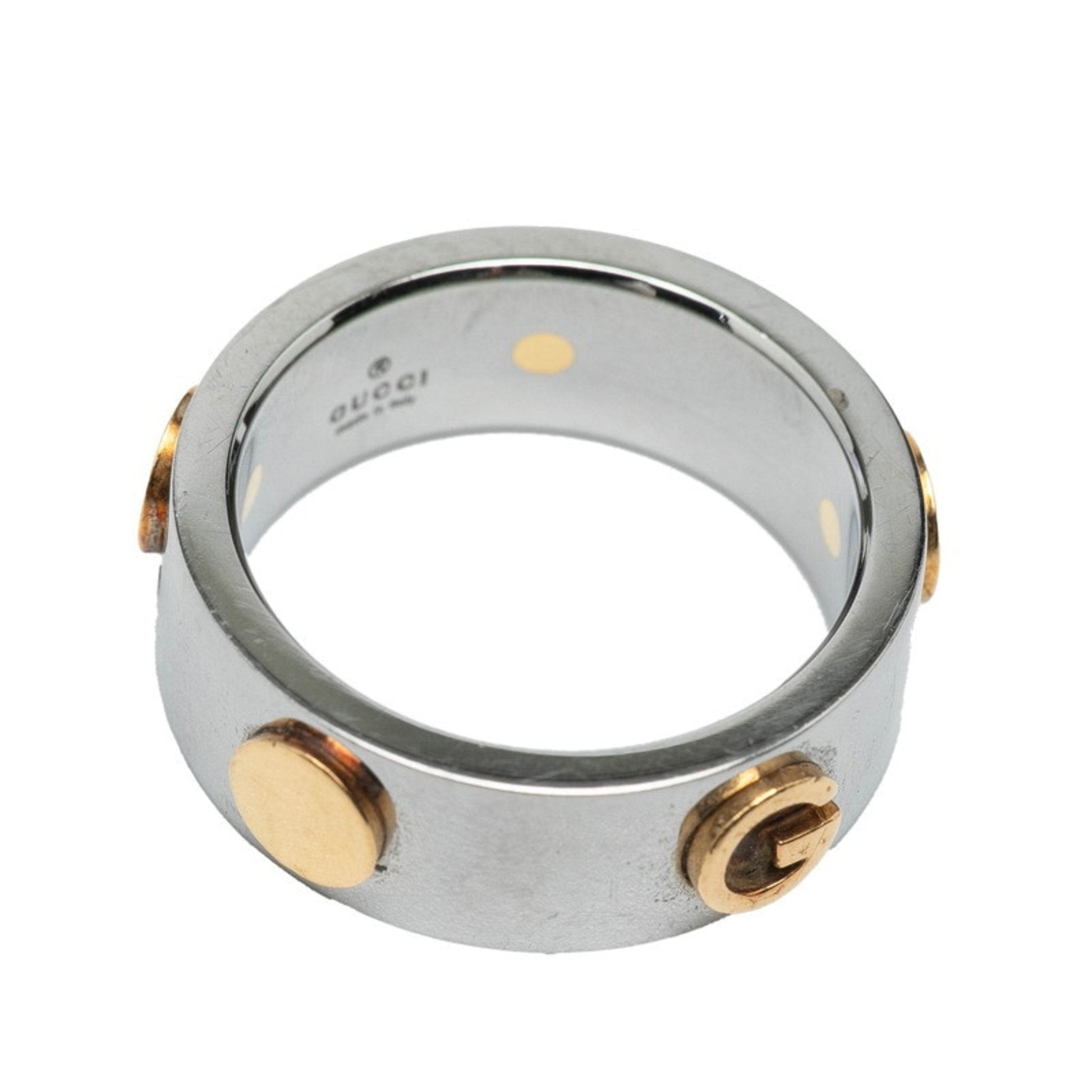 Gucci Silver Yellow Gold Band Ring