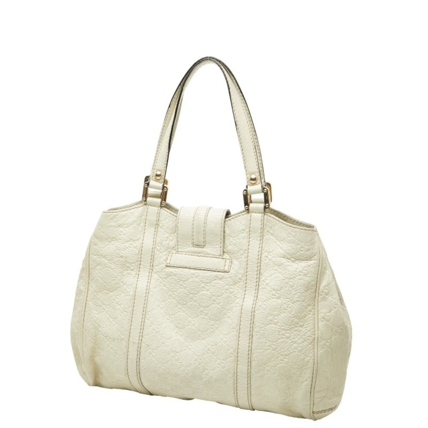 Gucci Ivory White Leather Handbag Tote Bag