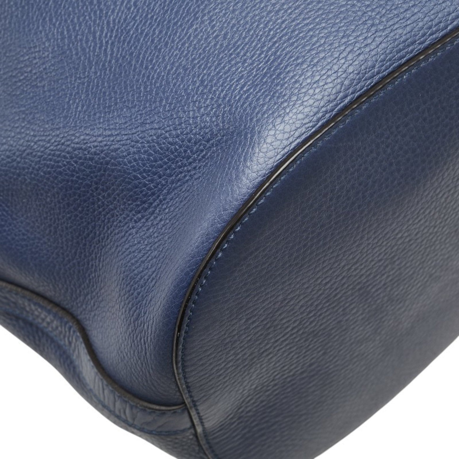 Gucci Bamboo Navy Leather Handbag Shoulder Bag