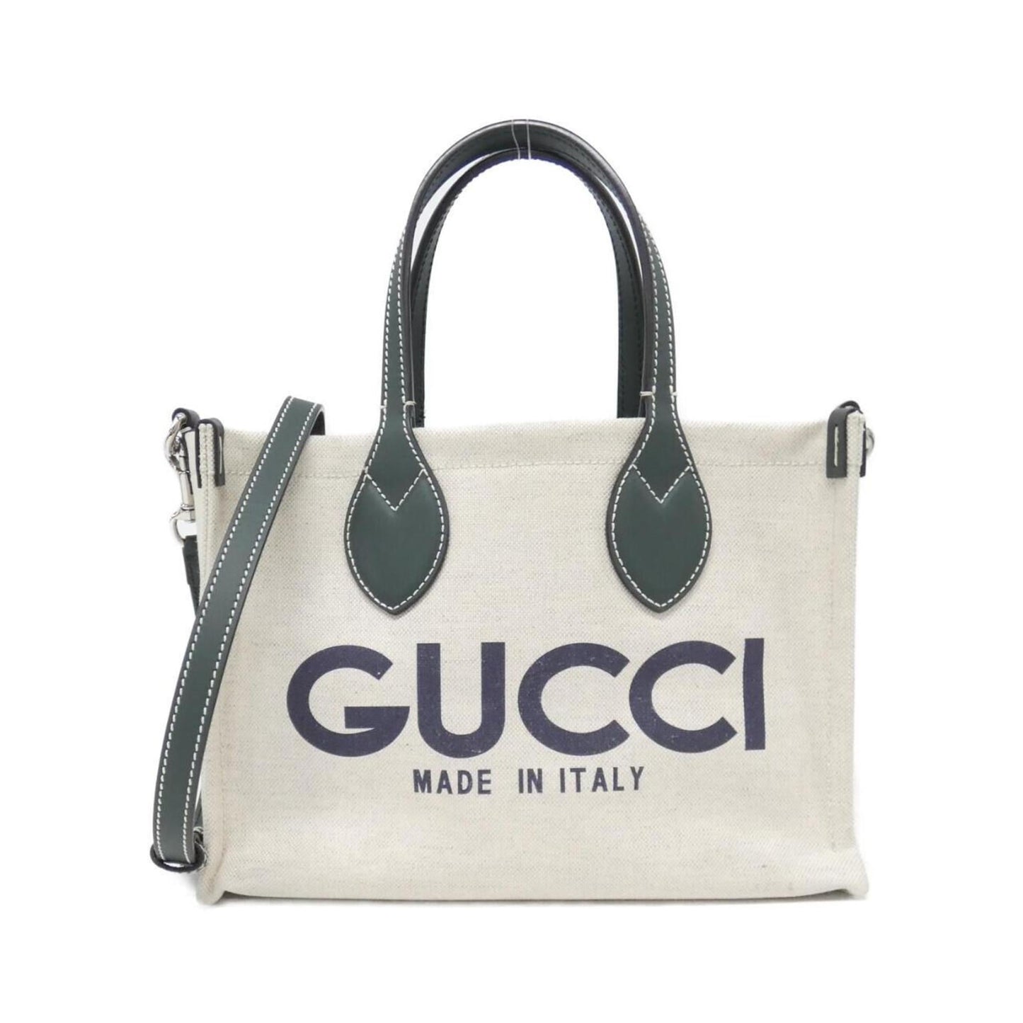 Gucci Beige Canvas Leather Handbag