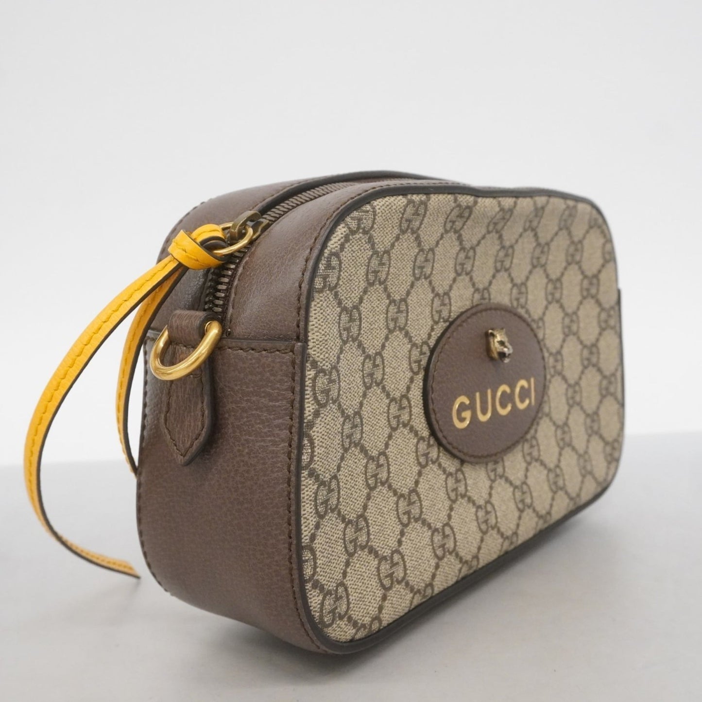 Gucci Beige Brown Pvc Shoulder Bag