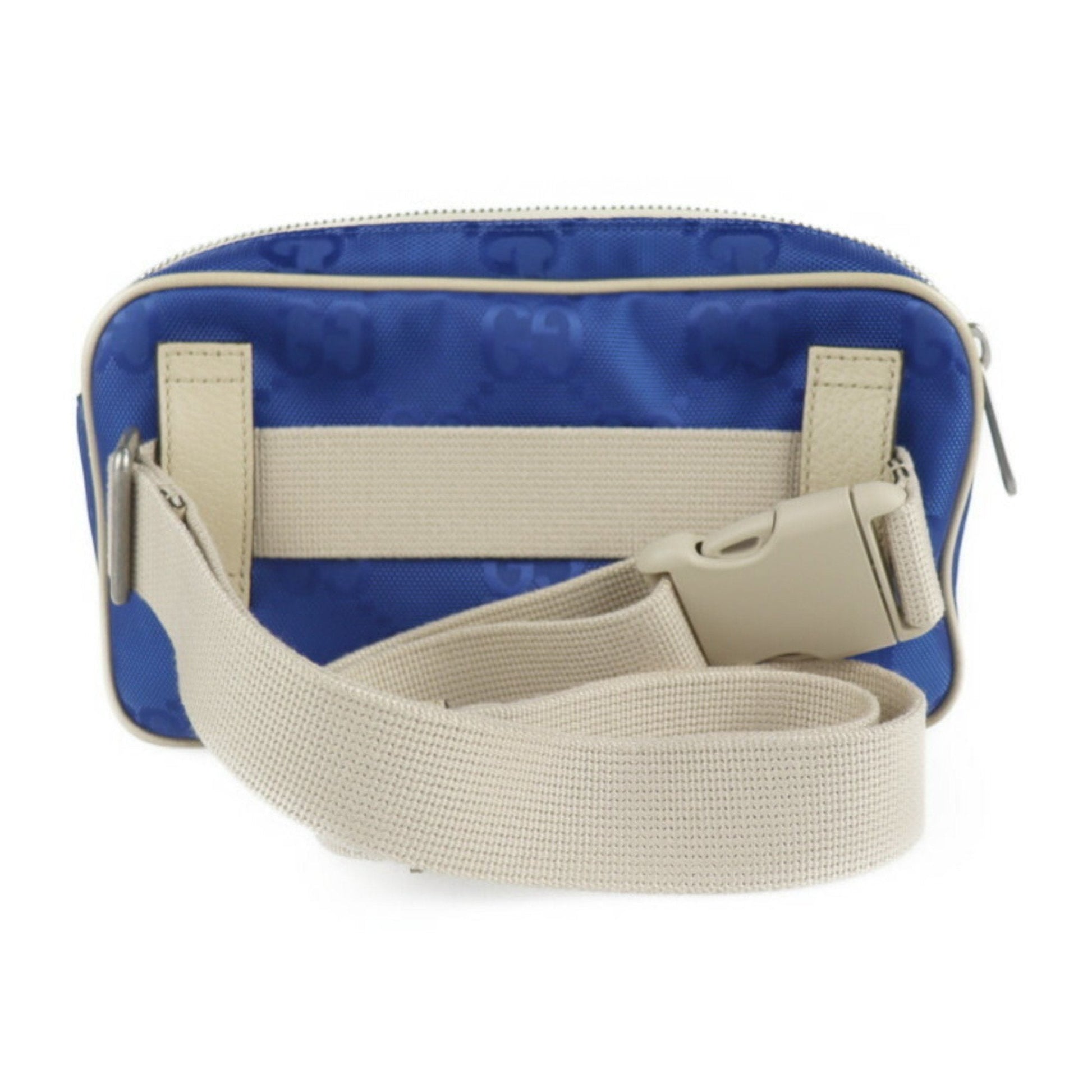 Gucci Beige Blue Nylon Leather Fanny Pack