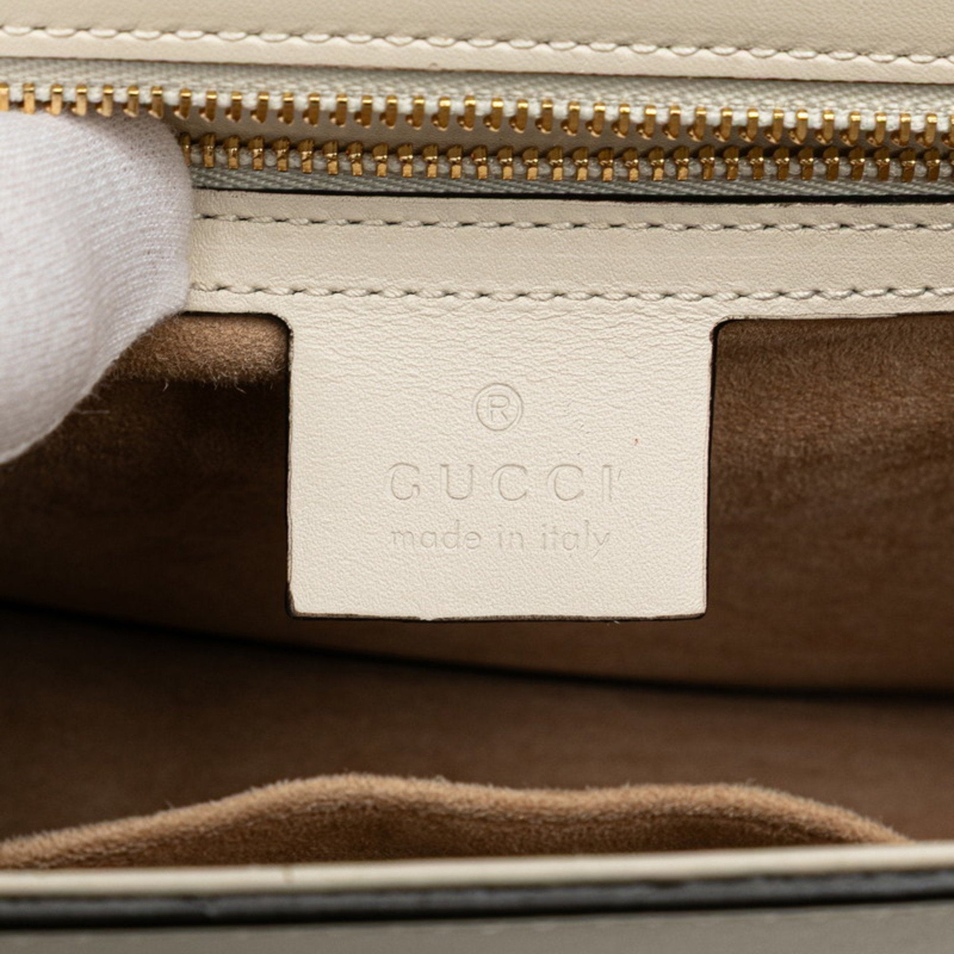 Gucci Multi-Color White Leather Shoulder Bag