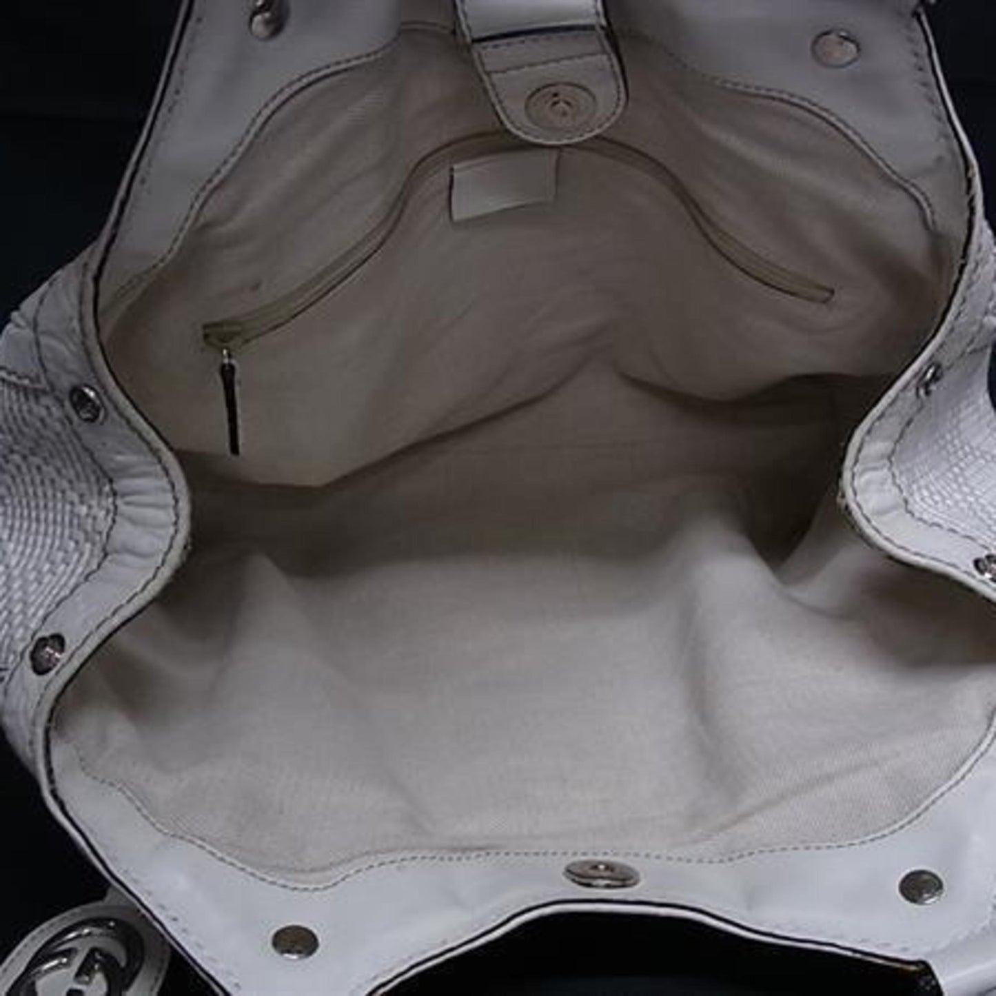 Gucci Ivory Straw Leather Handbag Shoulder Bag Tote Bag