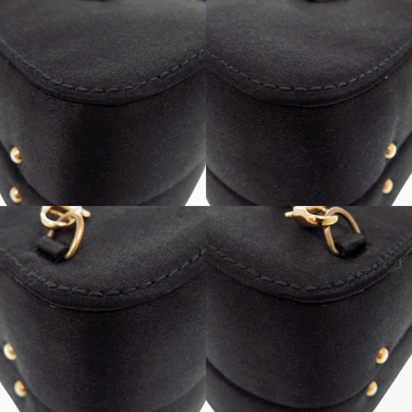 Gucci Black Satin Rhinestone Backpack