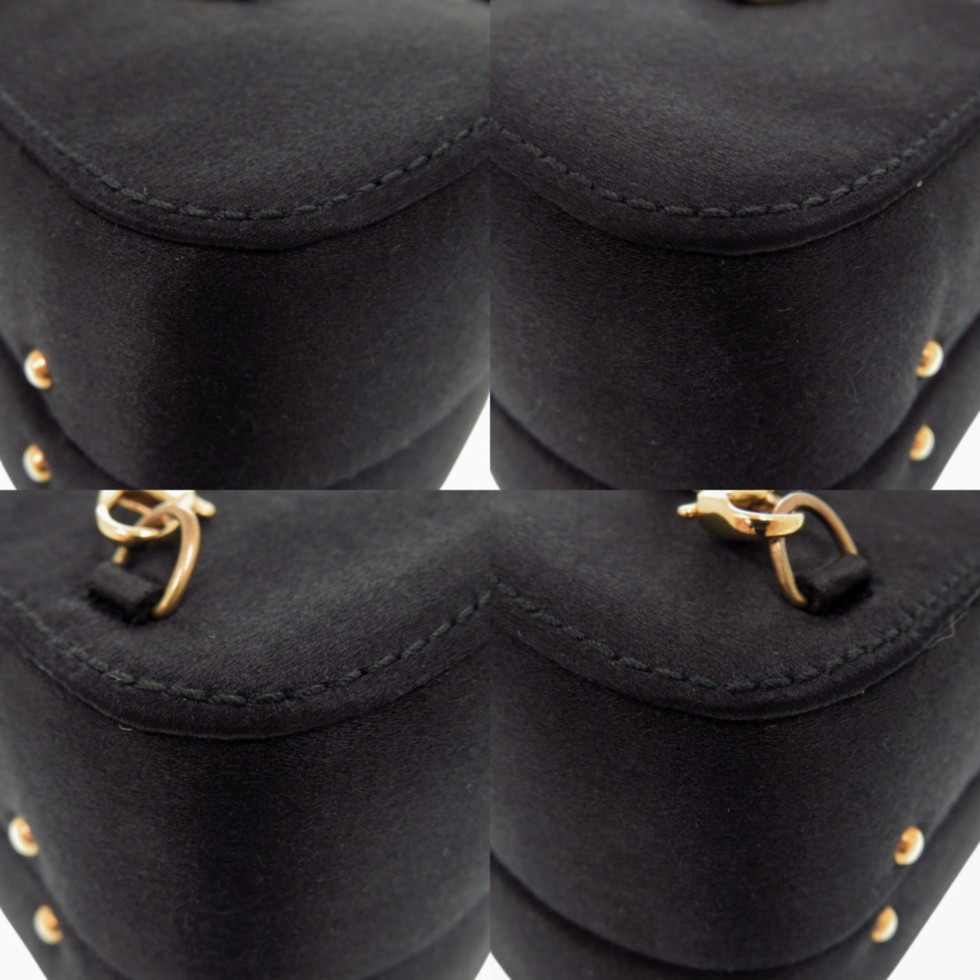 Gucci Black Satin Rhinestone Backpack