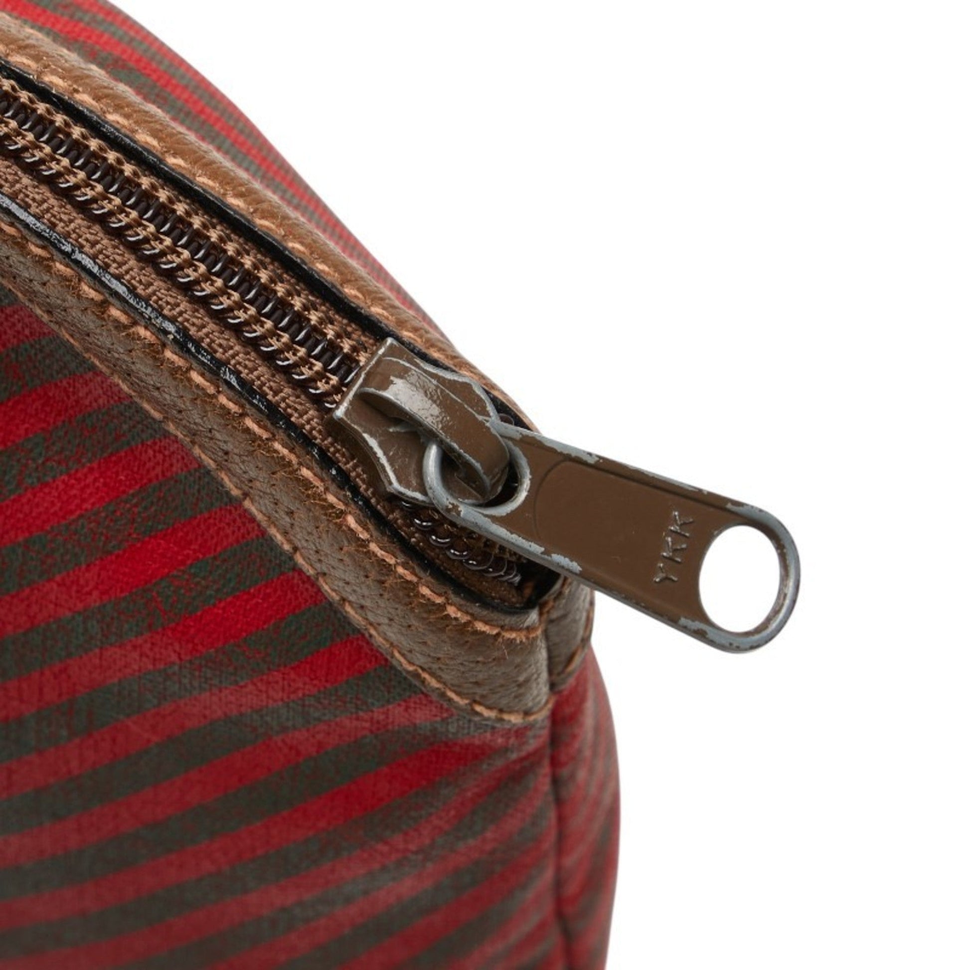 Gucci Brown Red Color Pvc Leather Pouch