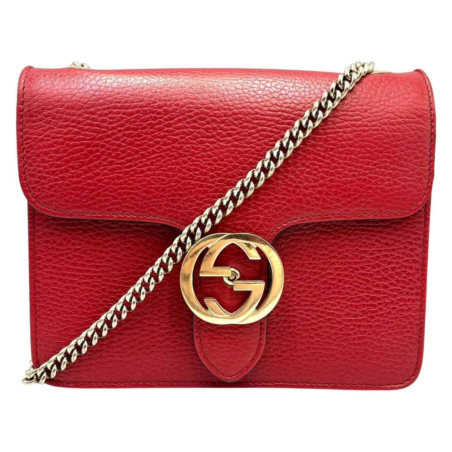 Gucci Red Color Leather Shoulder Bag