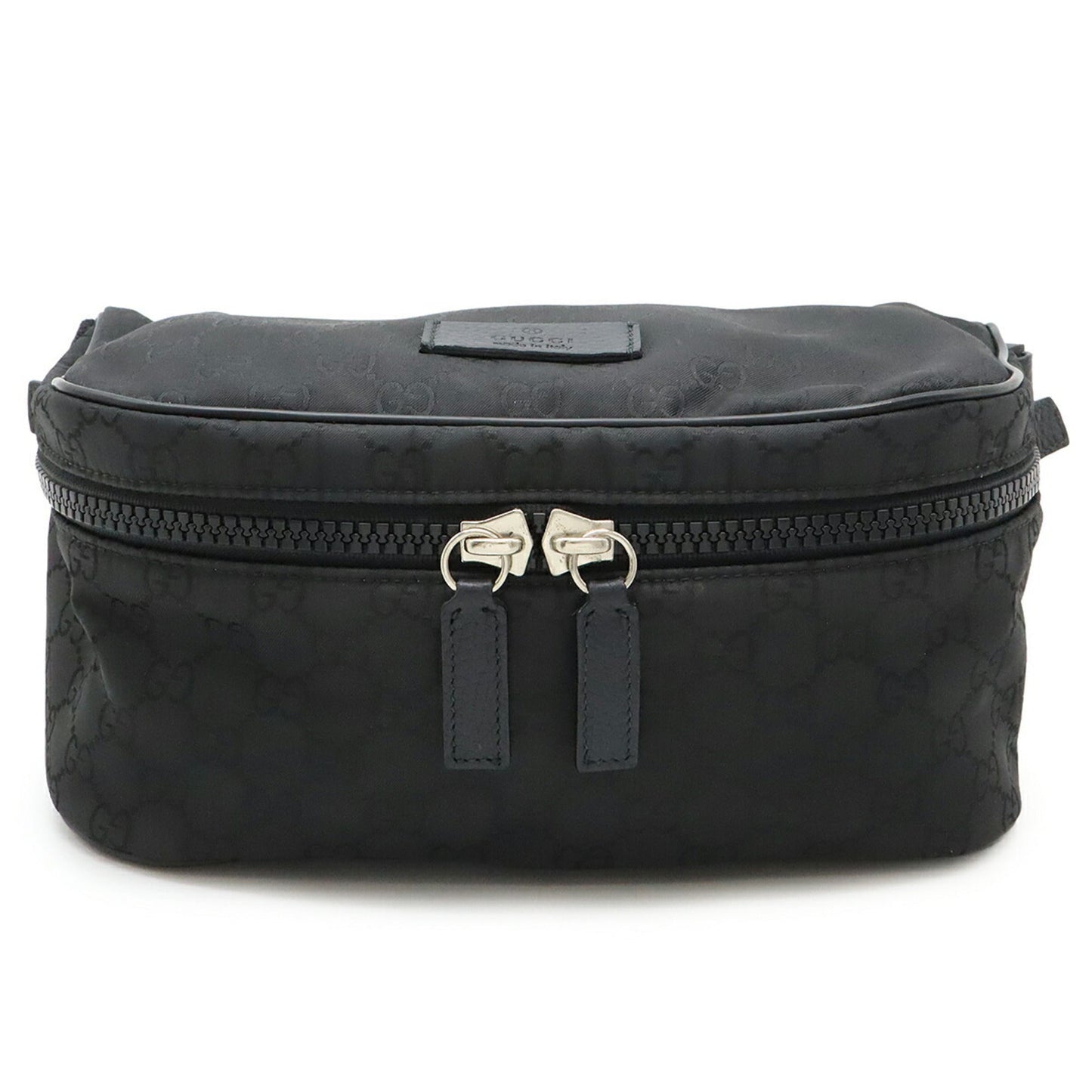 Gucci Black Gray Nylon Leather Pouch Shoulder Bag Sling Bag