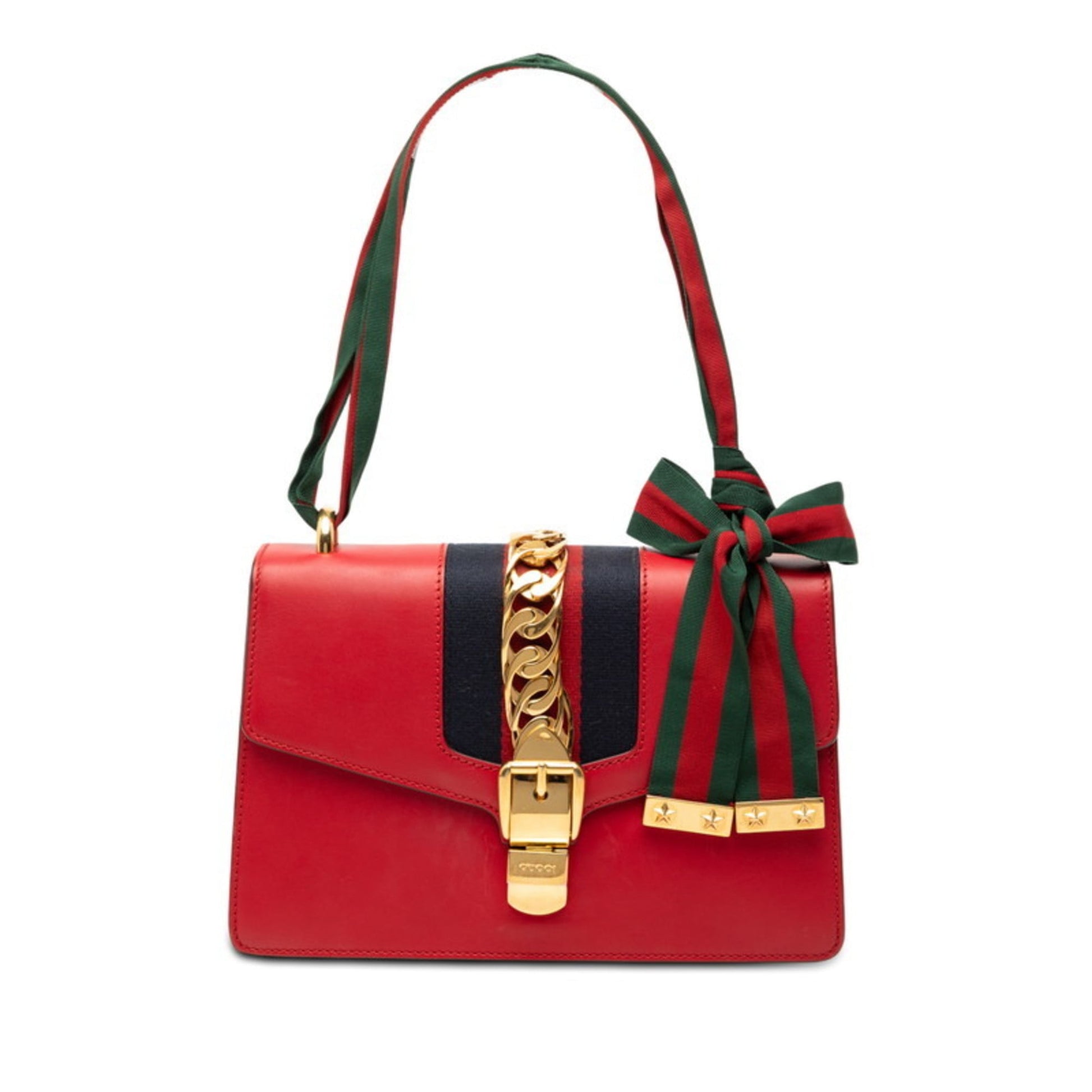 Gucci Red Color Leather Handbag Shoulder Bag
