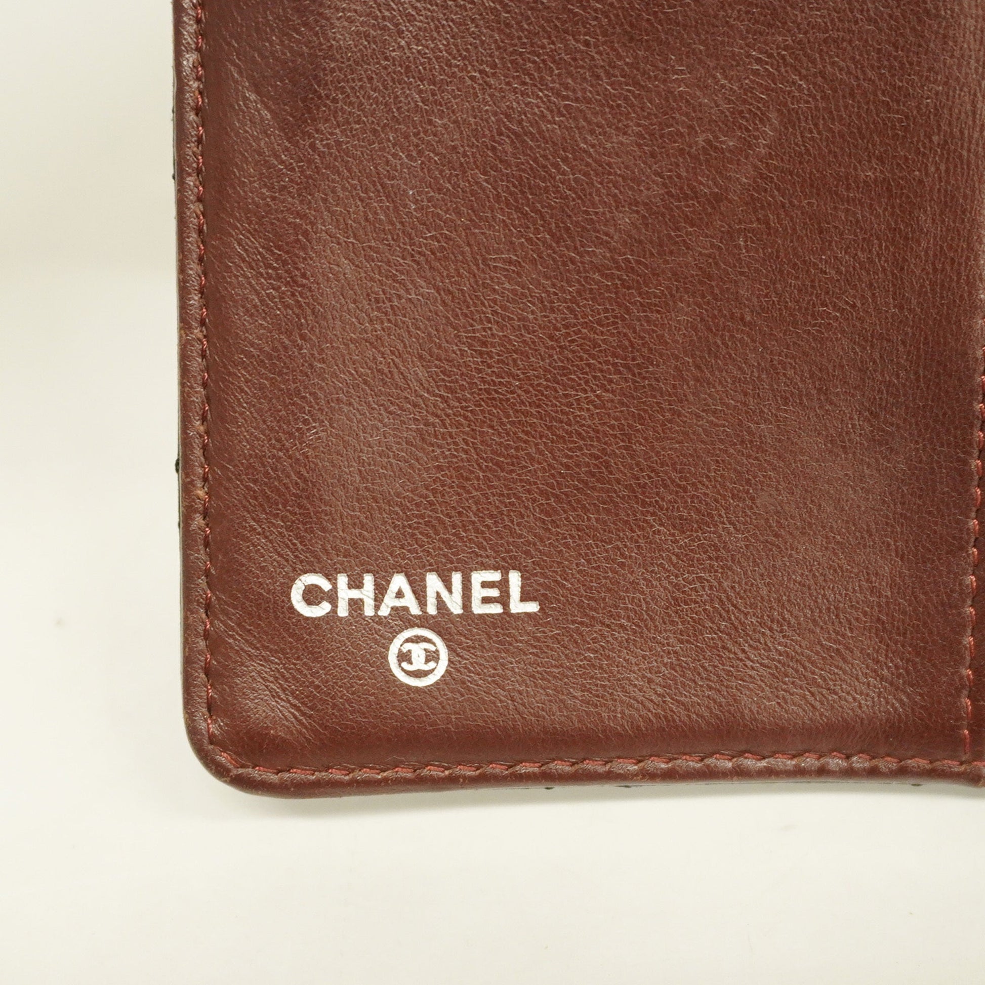 ChanelAuth  Matelasse Long Wallet Silver Metal Fittings Women's Lambskin