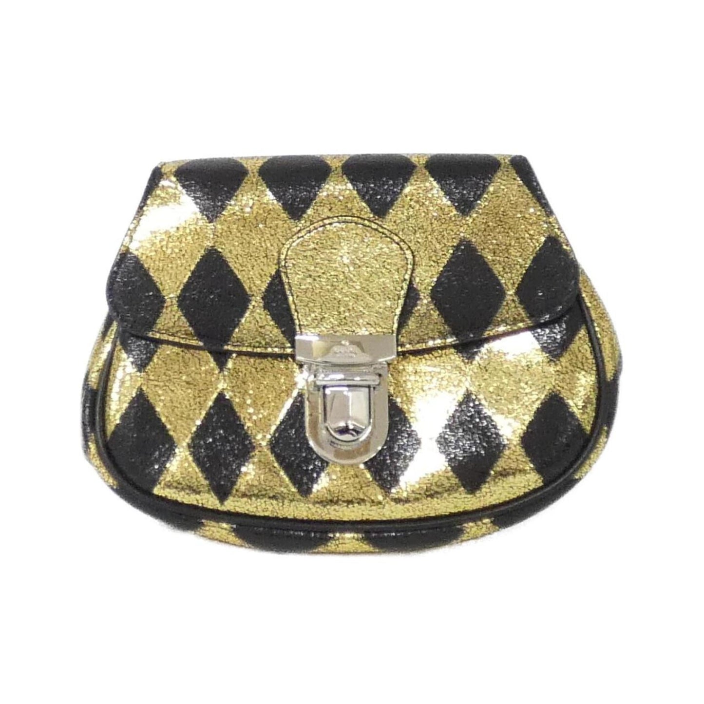 Gucci Black Gold Leather Fanny Pack