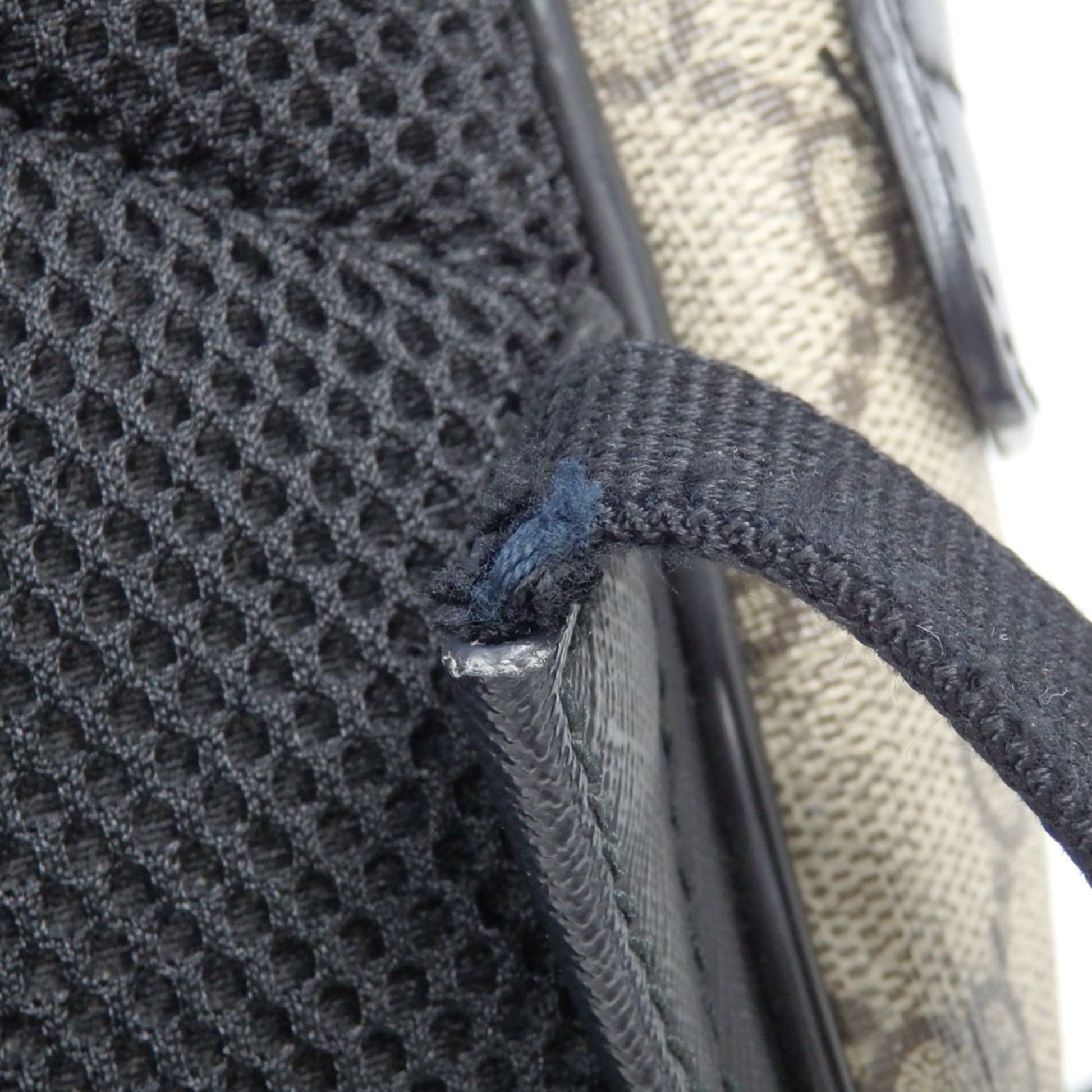 Gucci Beige Black Gg Supreme Leather Backpack