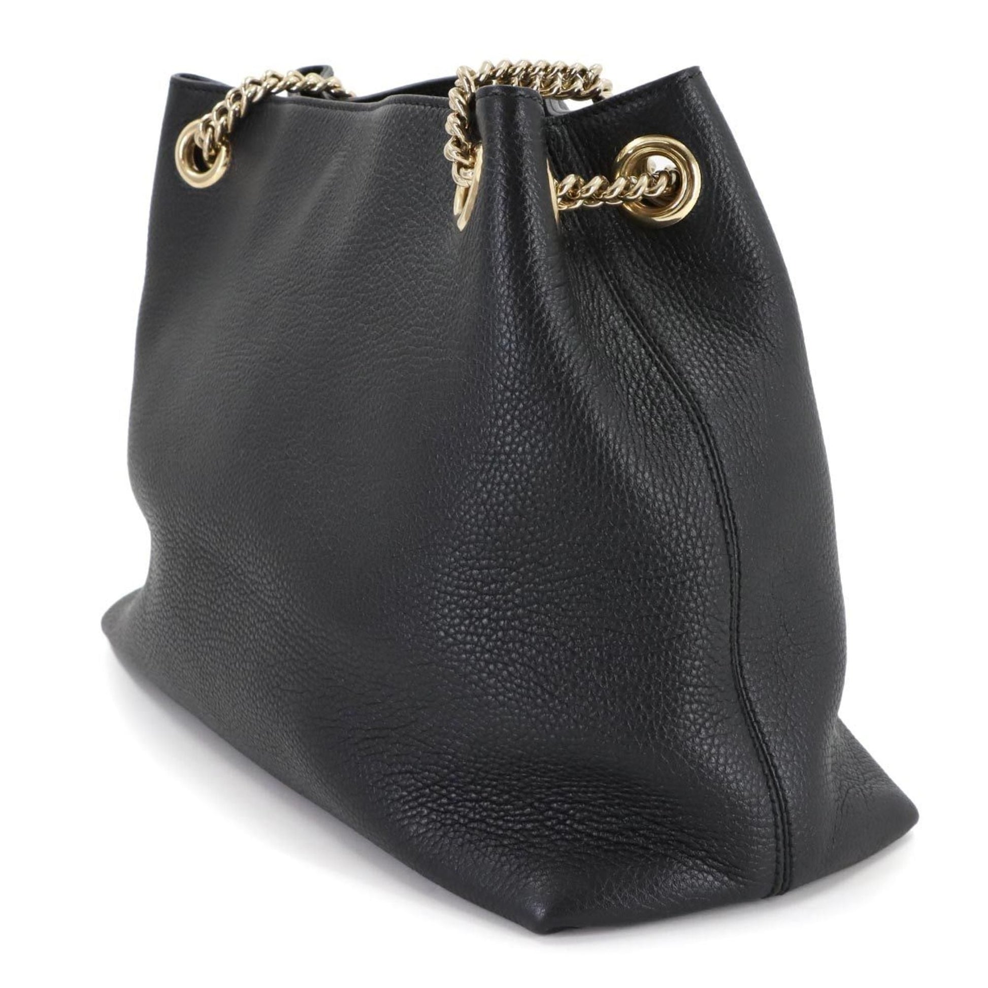 Gucci Black Leather Tote Bag