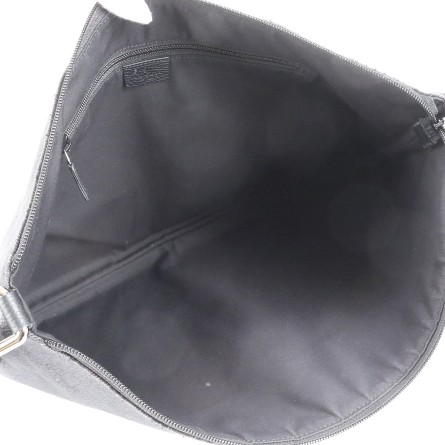 Gucci Black Leather Canvas Shoulder Bag