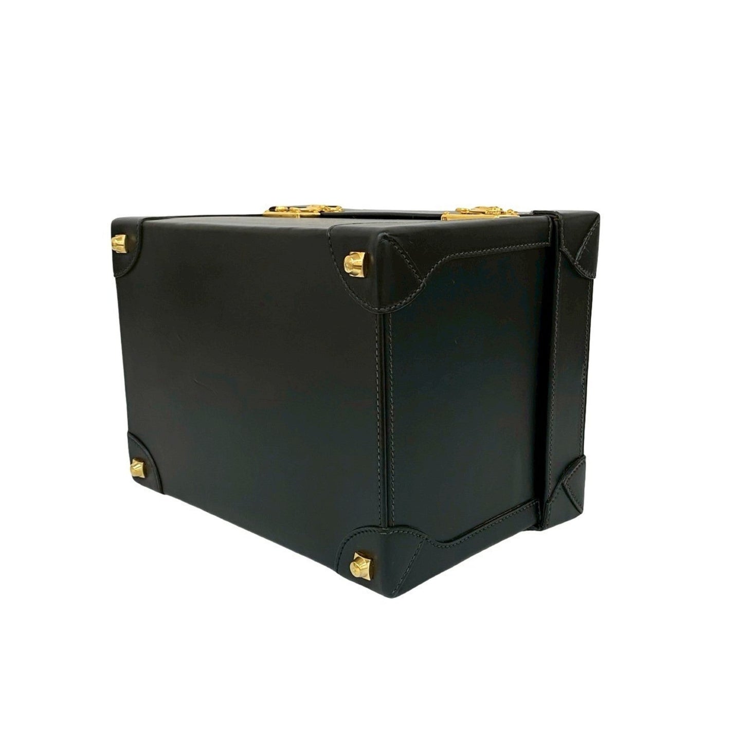 Gucci Black Leather Handbag Vanity Bag