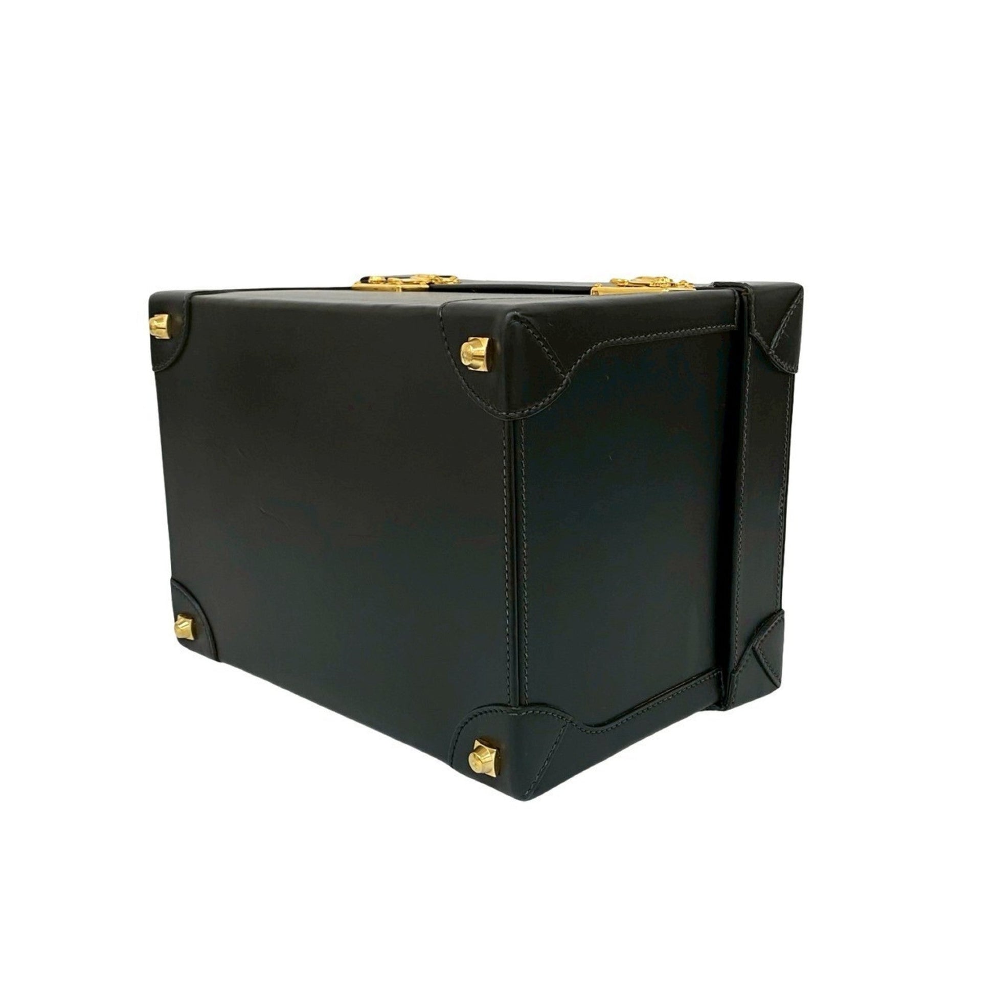 Gucci Black Leather Handbag Vanity Bag