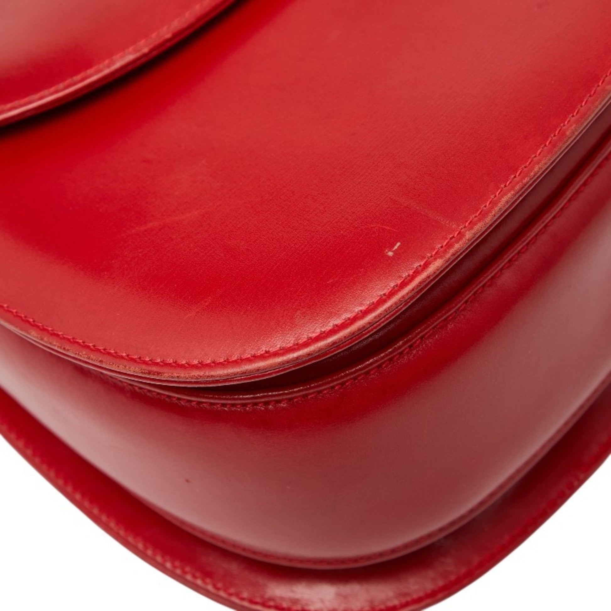 Gucci Bamboo Red Color Leather Handbag Shoulder Bag