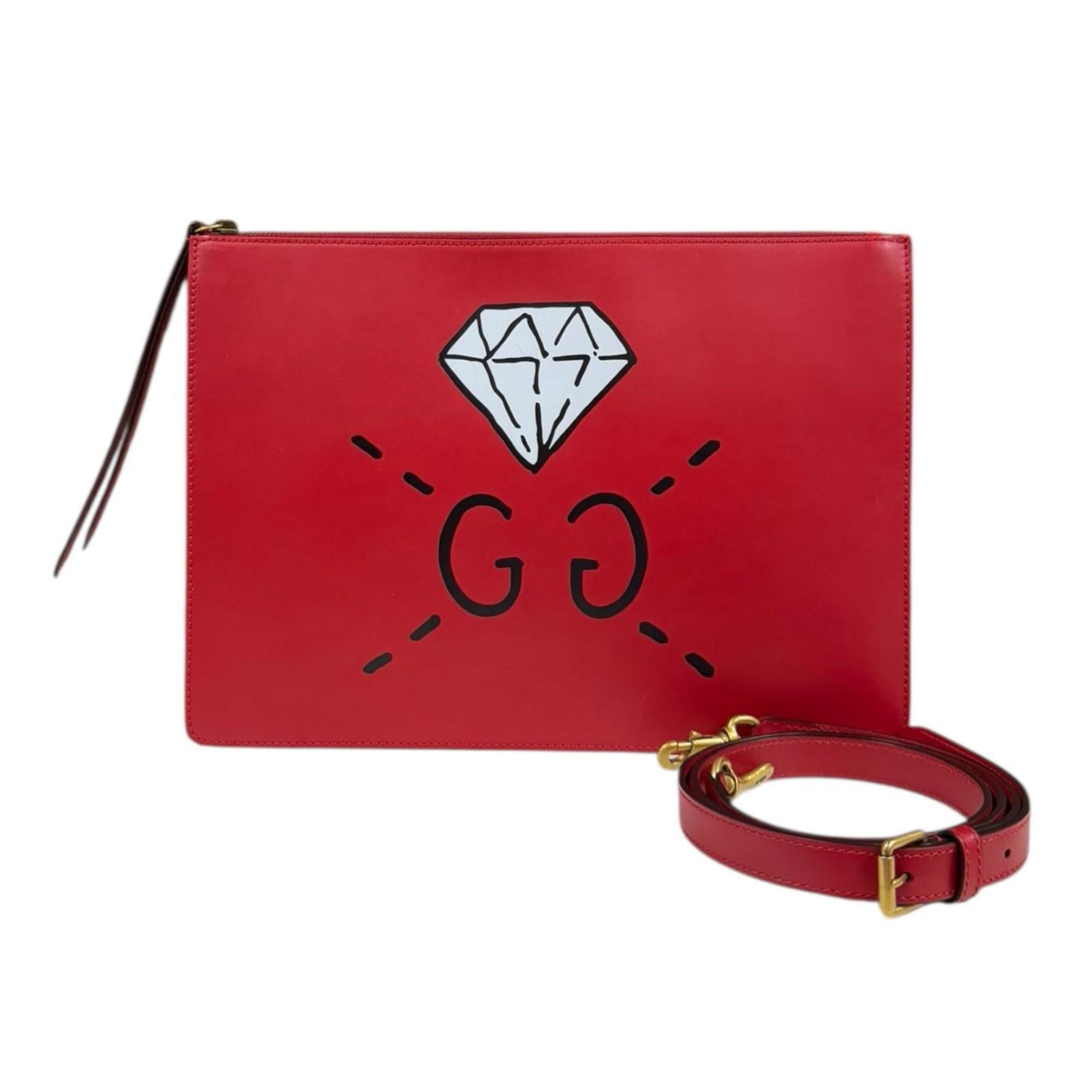 Gucci Red Color Leather Shoulder Bag