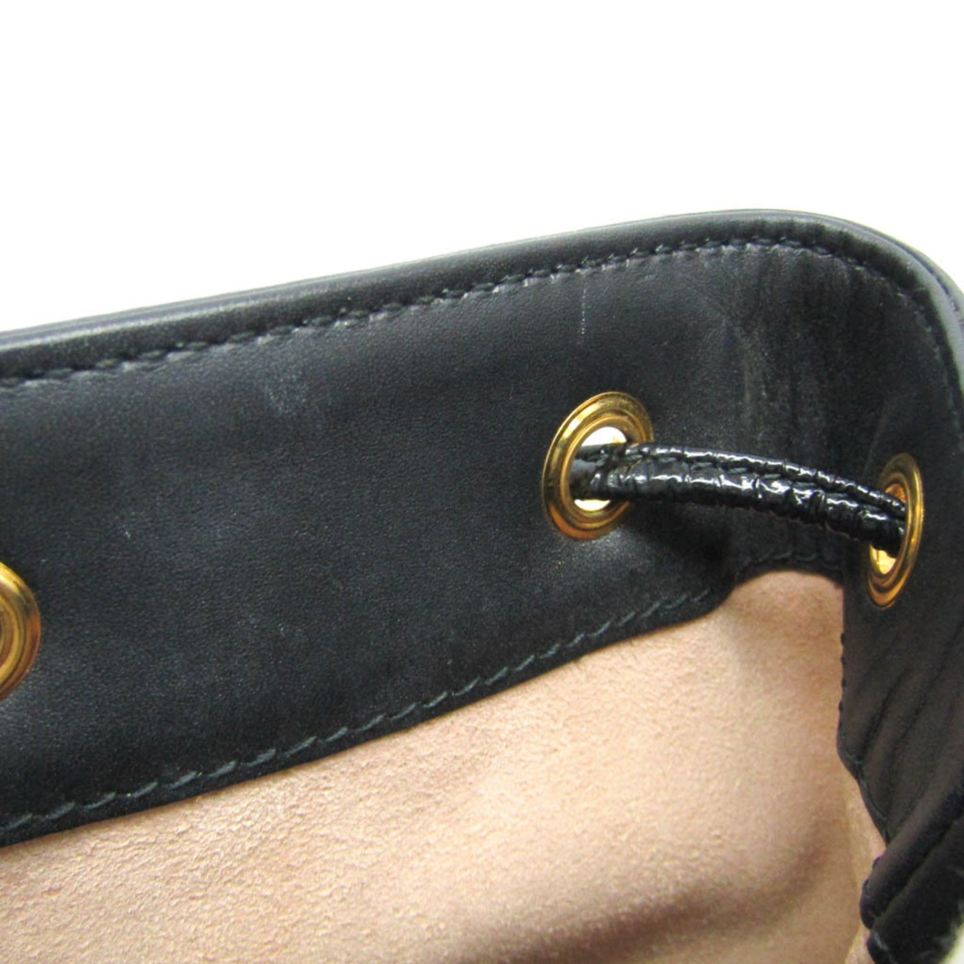 Gucci Black Navy Red Color Leather Suede Shoulder Bag