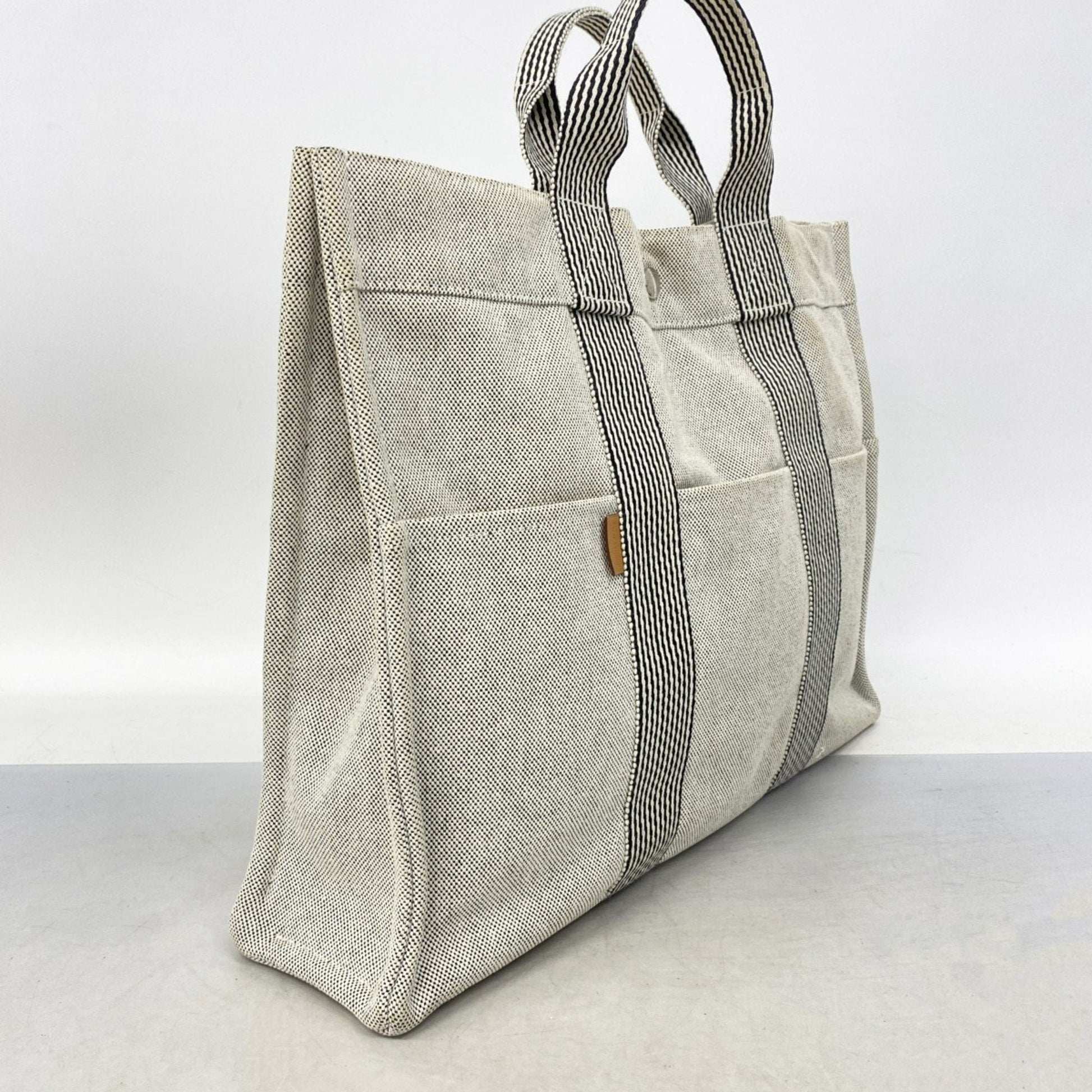 Hermes Tote Bag Canvas Gray Tote Bag 1