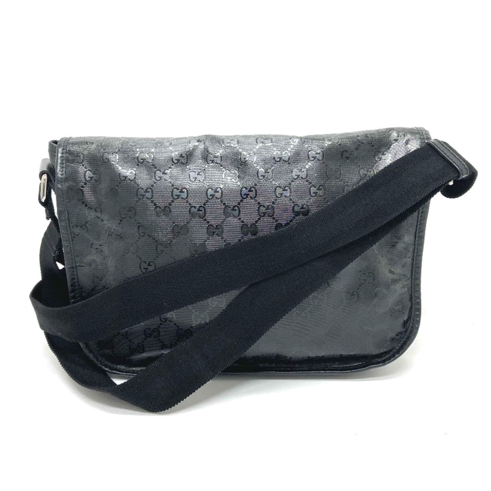 Gucci Black Gg Imprimé Messenger Bag Shoulder Bag