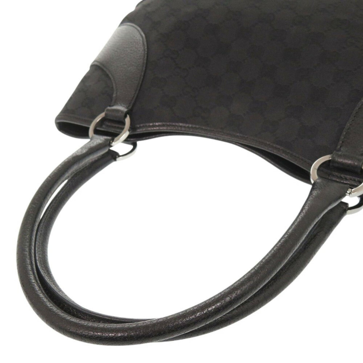 Gucci Black Gg Canvas Handbag Tote Bag