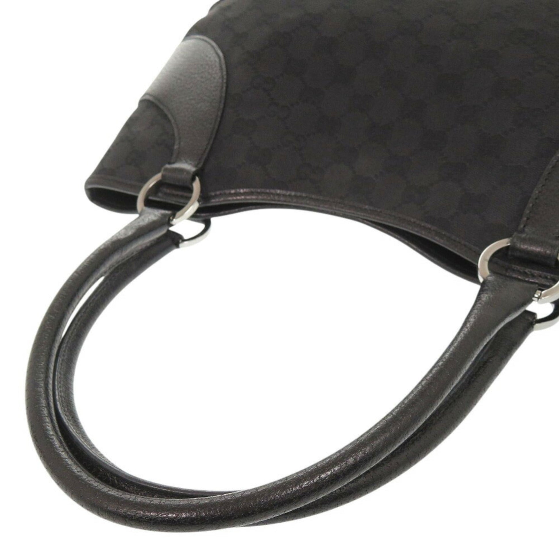 Gucci Black Gg Canvas Handbag Tote Bag