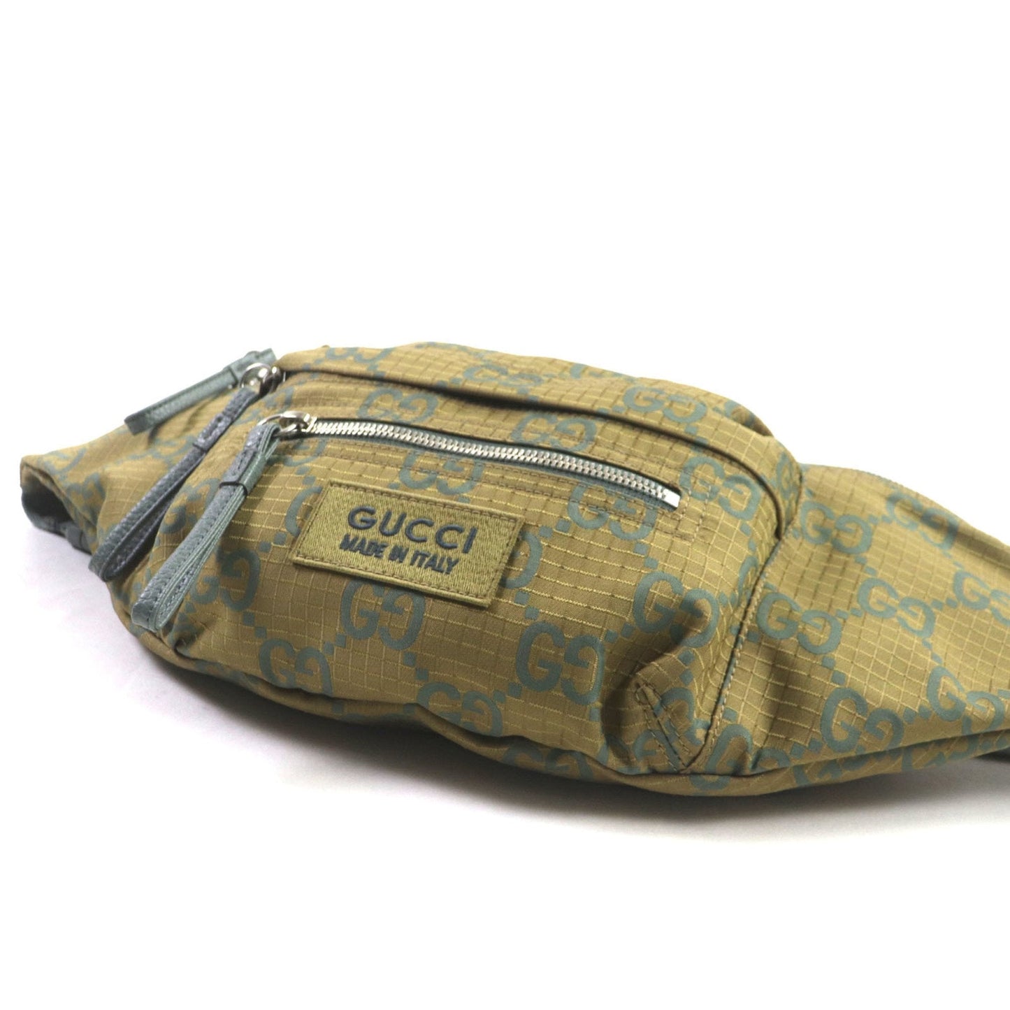 Gucci Khaki Nylon Leather Fanny Pack