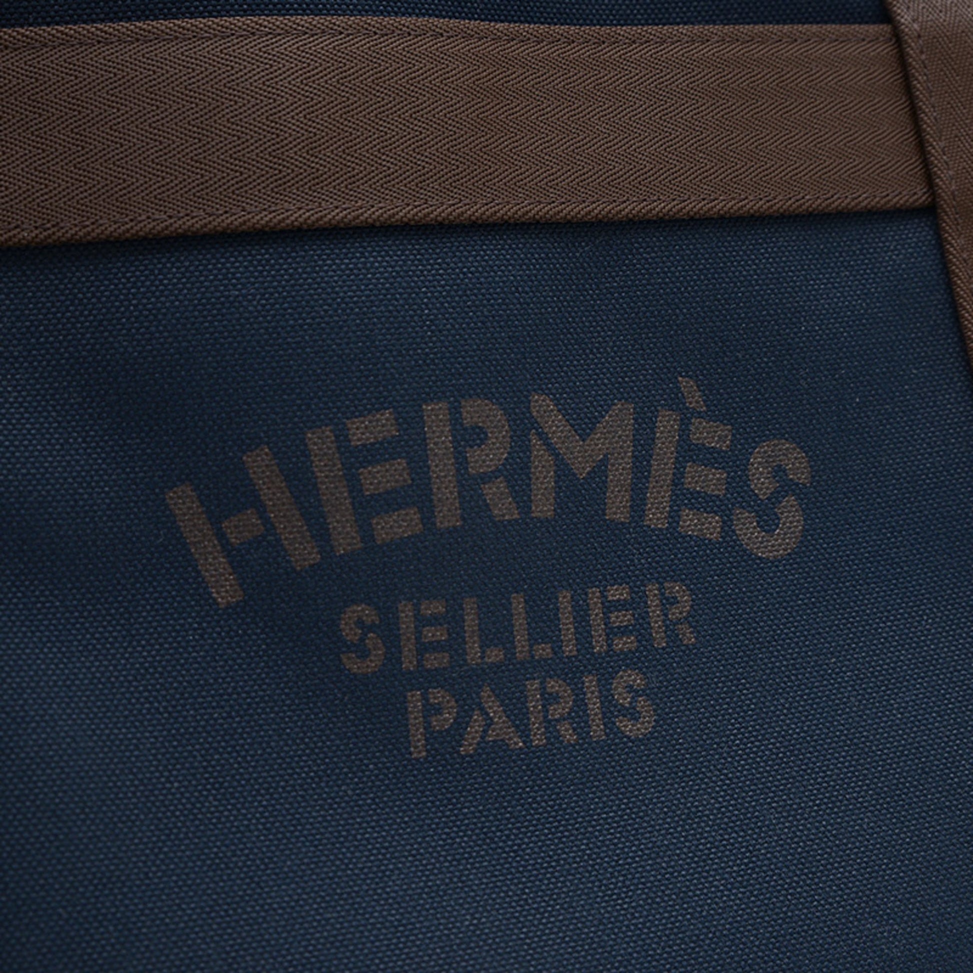 Hermes Polyamide Shoulder Bag Canvas Orange Navy