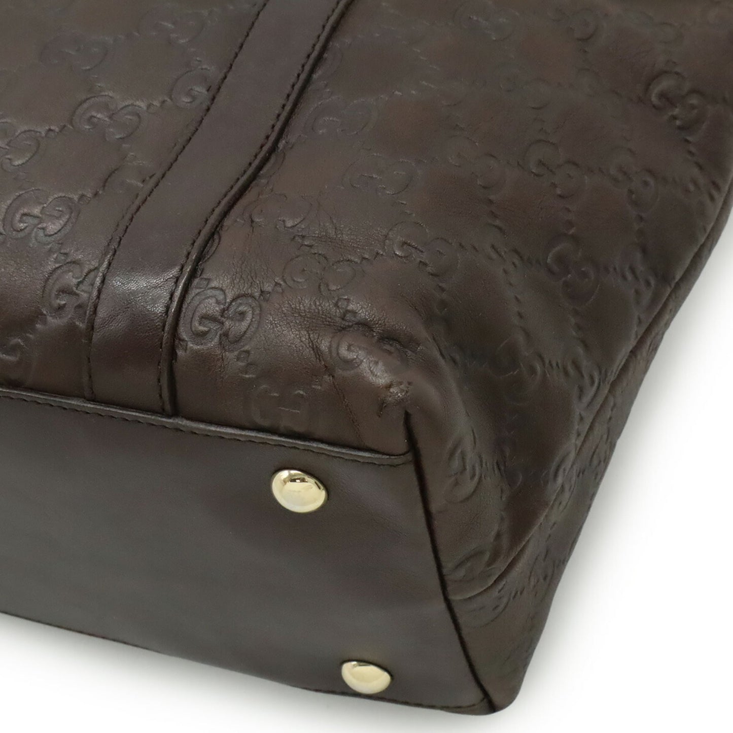 Gucci Brown Dark Brown Gg Leather Leather Shoulder Bag Tote Bag
