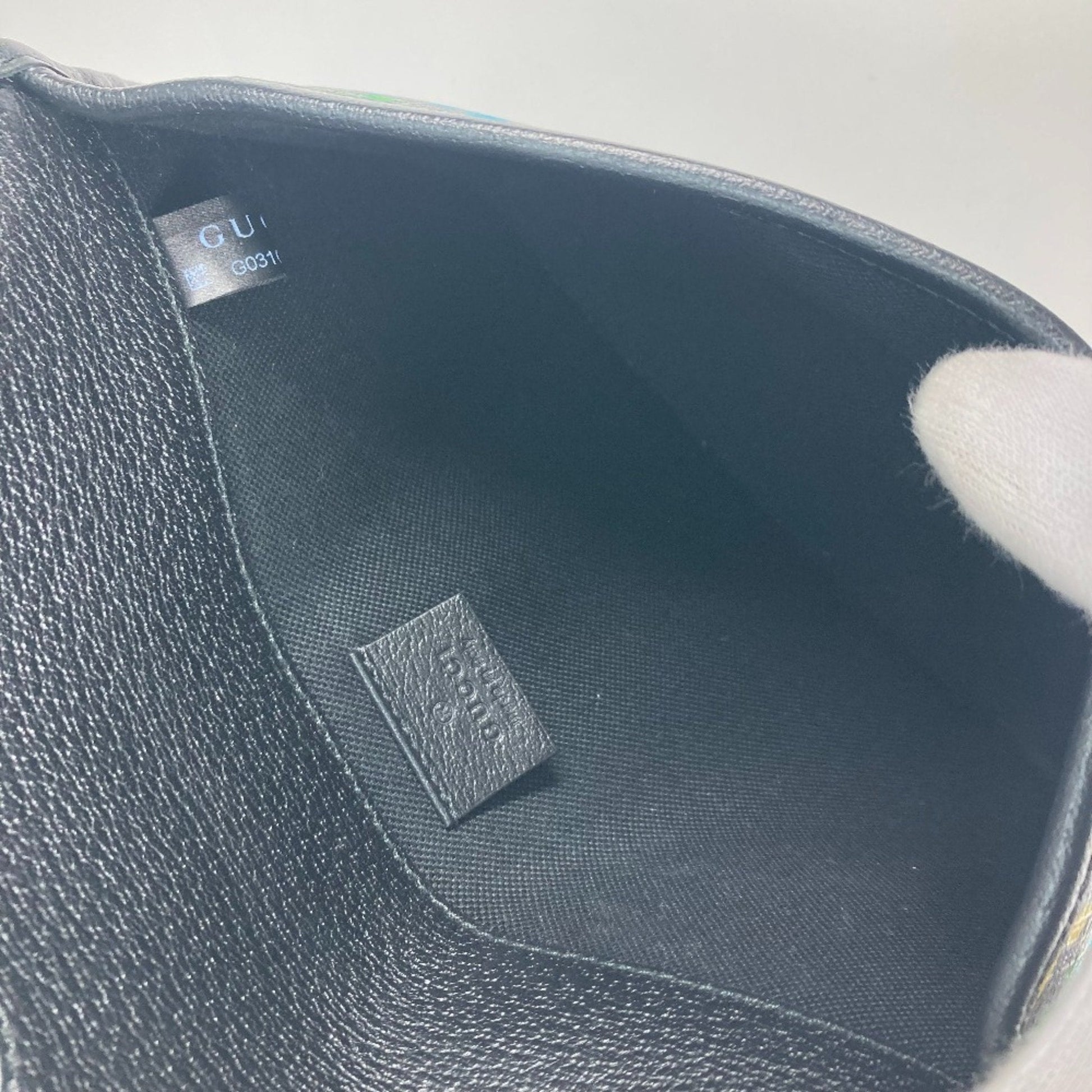 Gucci Black Multi-Color Leather Pvc Shoulder Bag Sling Bag
