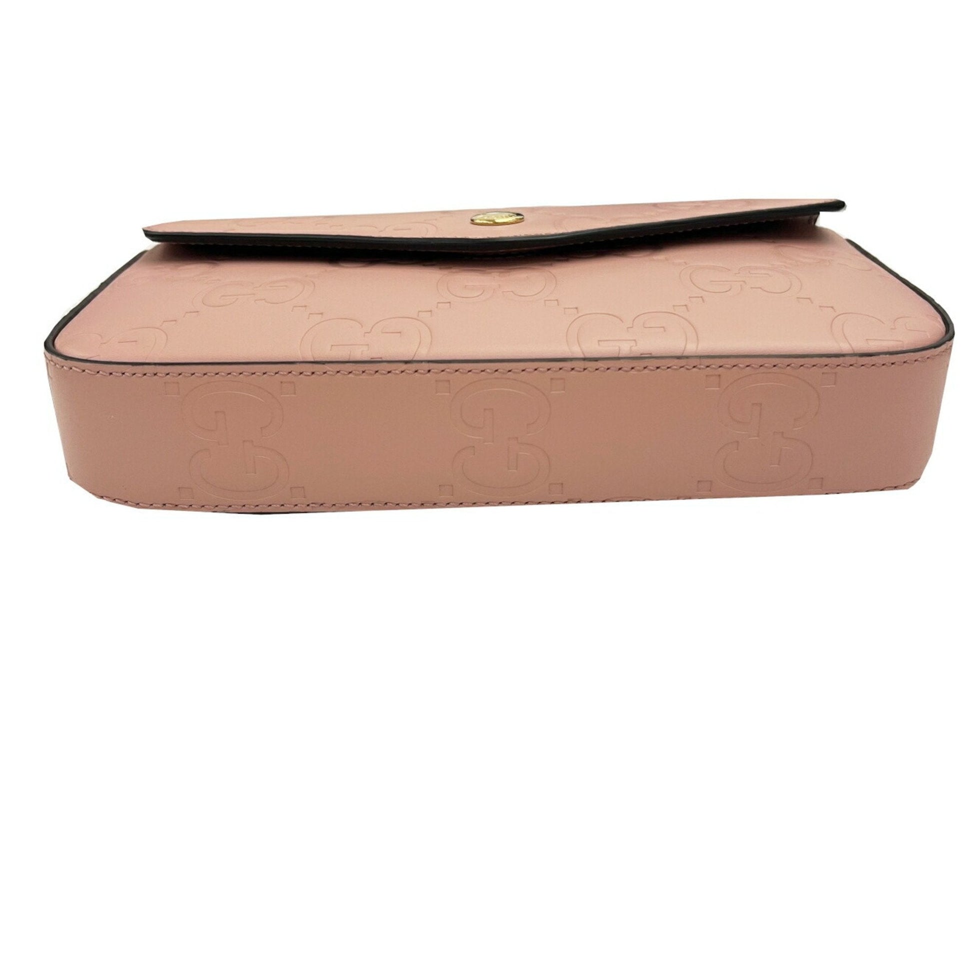 Gucci Pink Gg Leather Shoulder Bag
