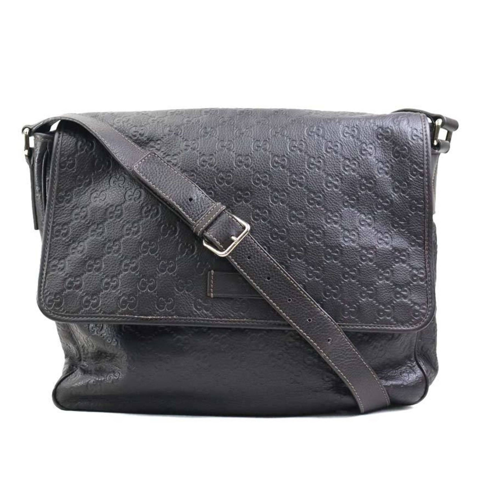 Gucci Dark Brown Leather Shoulder Bag