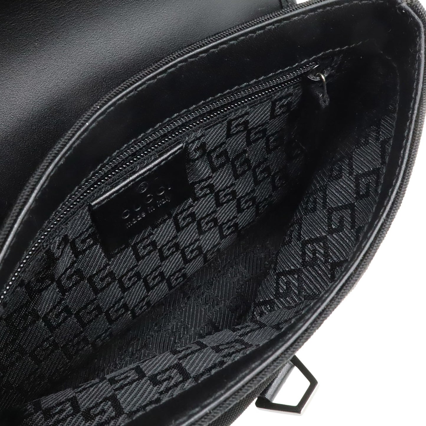 Gucci Black Nylon Canvas Leather Fanny Pack