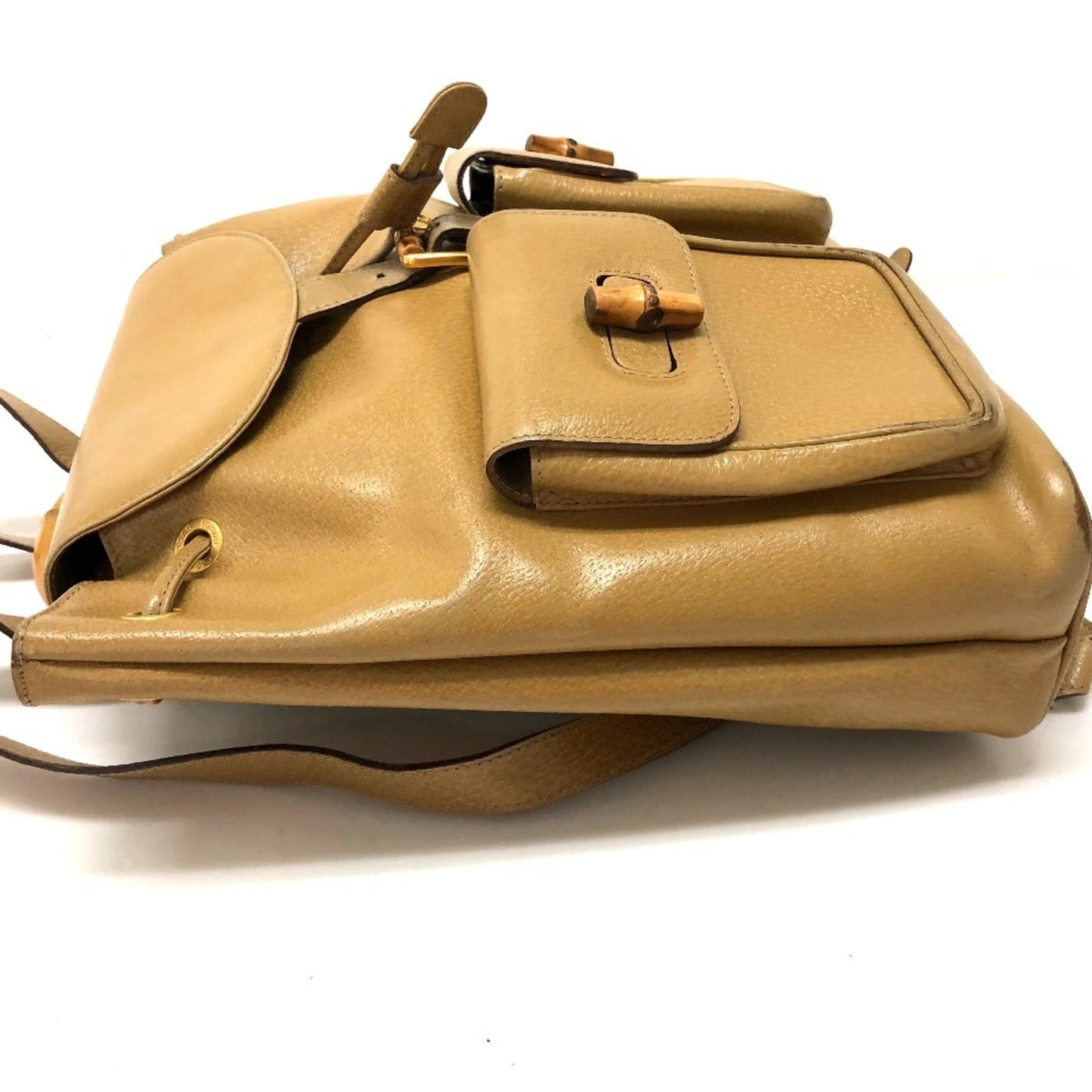 Gucci Bamboo Beige Leather Backpack