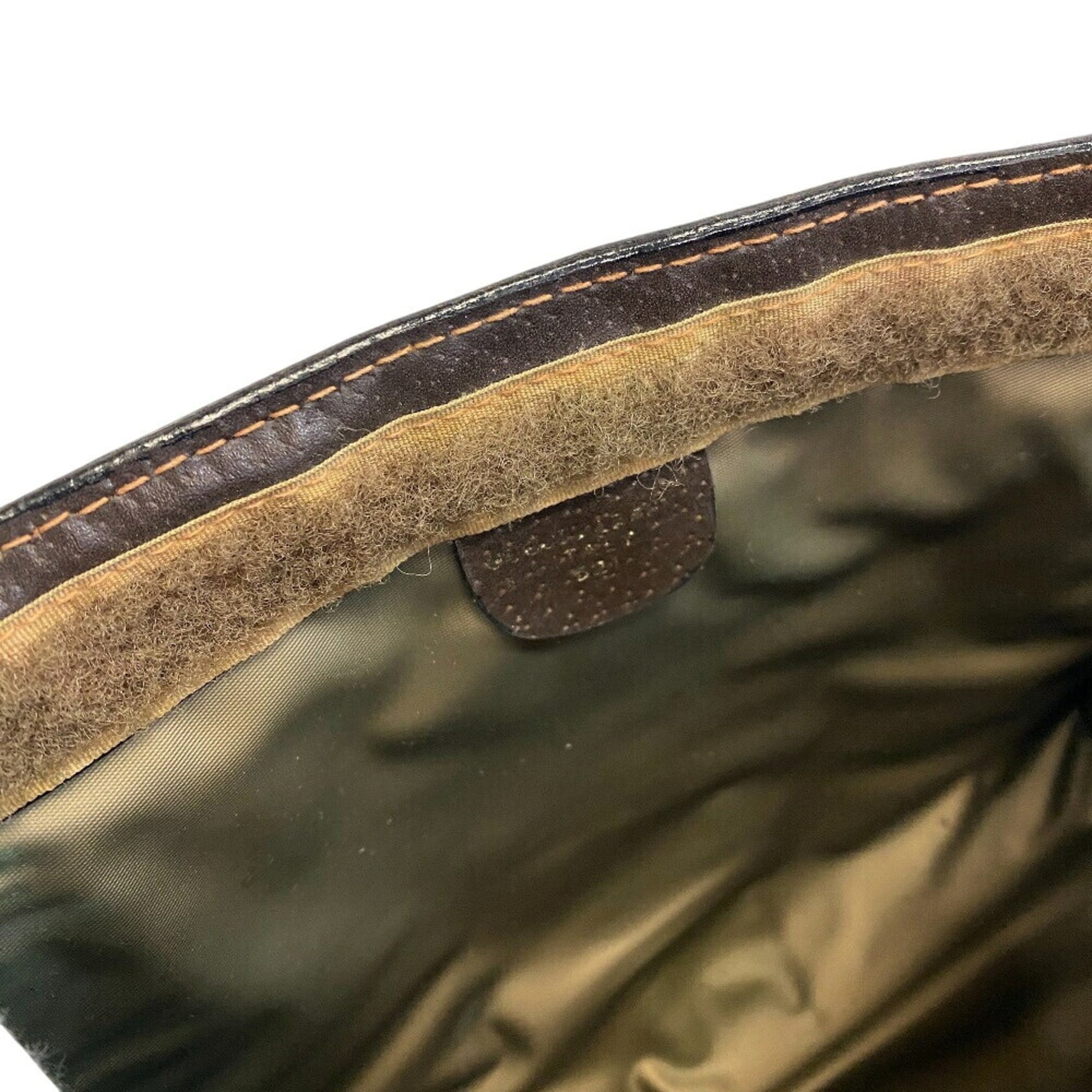Gucci Brown Pvc Coated Canvas Clutch Bag