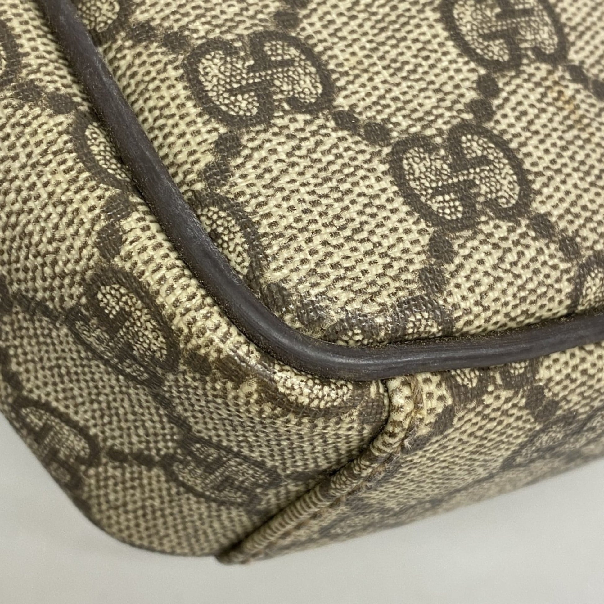 Gucci Beige Brown Pvc Shoulder Bag