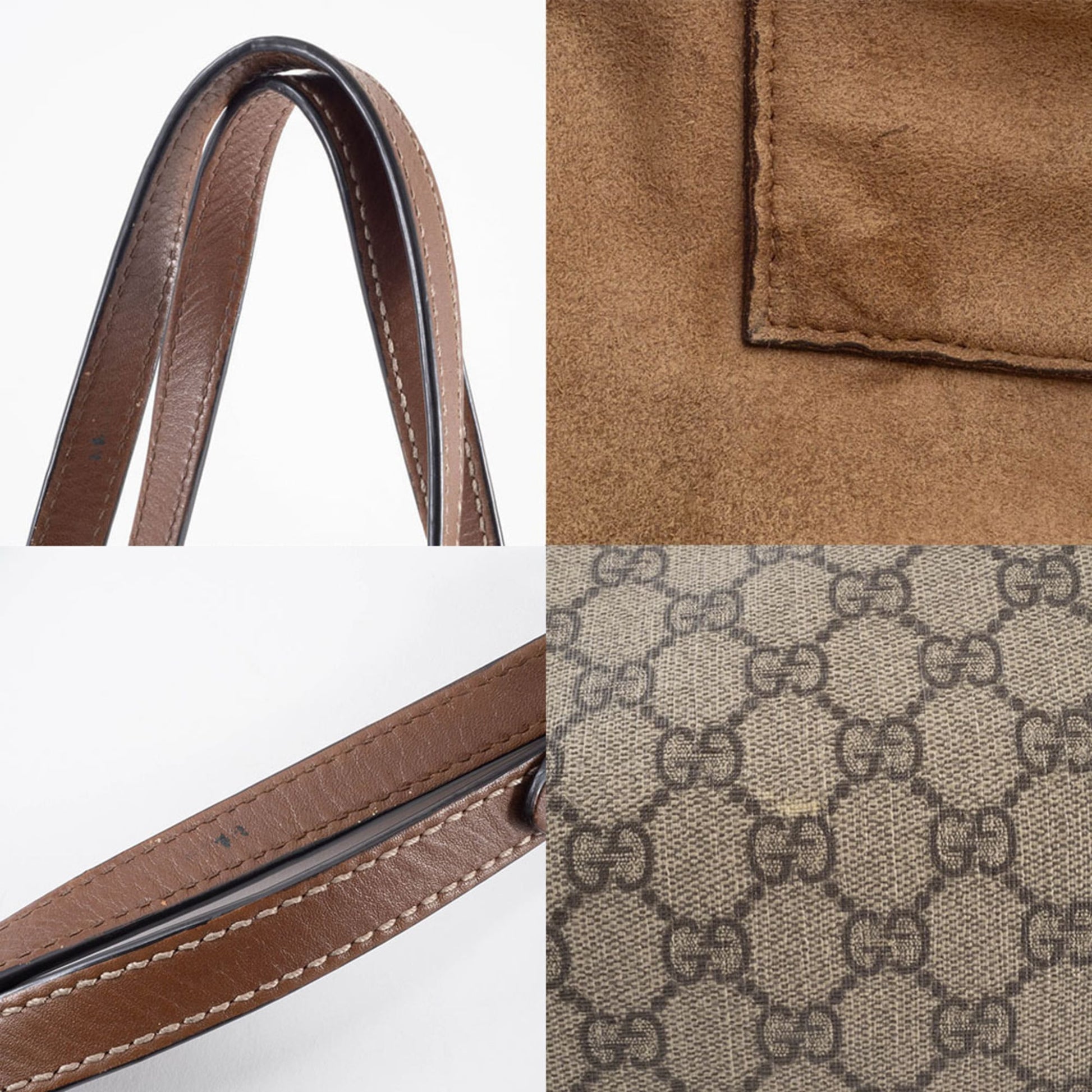 Gucci Beige Gg Supreme Leather Shoulder Bag