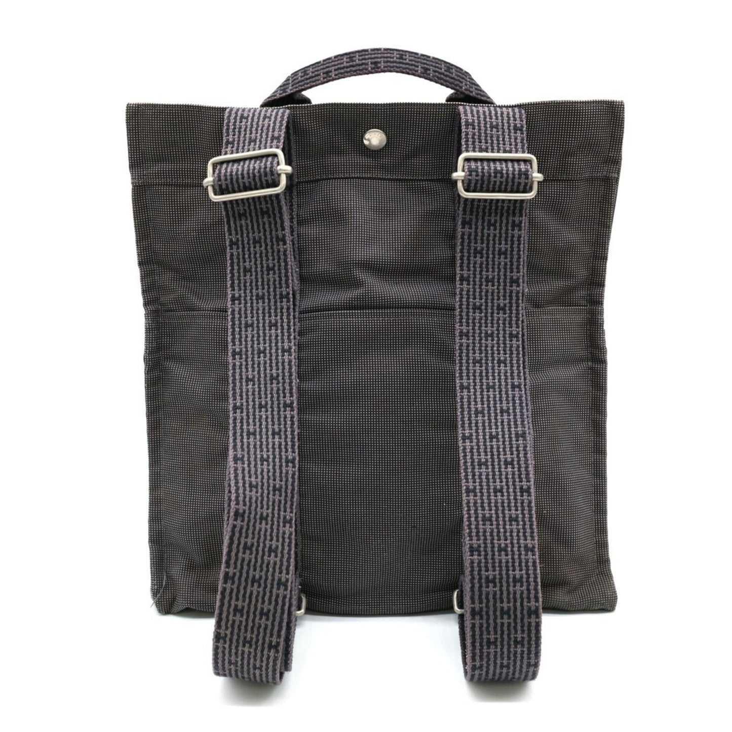 Hermes Backpack Canvas Nylon Gray