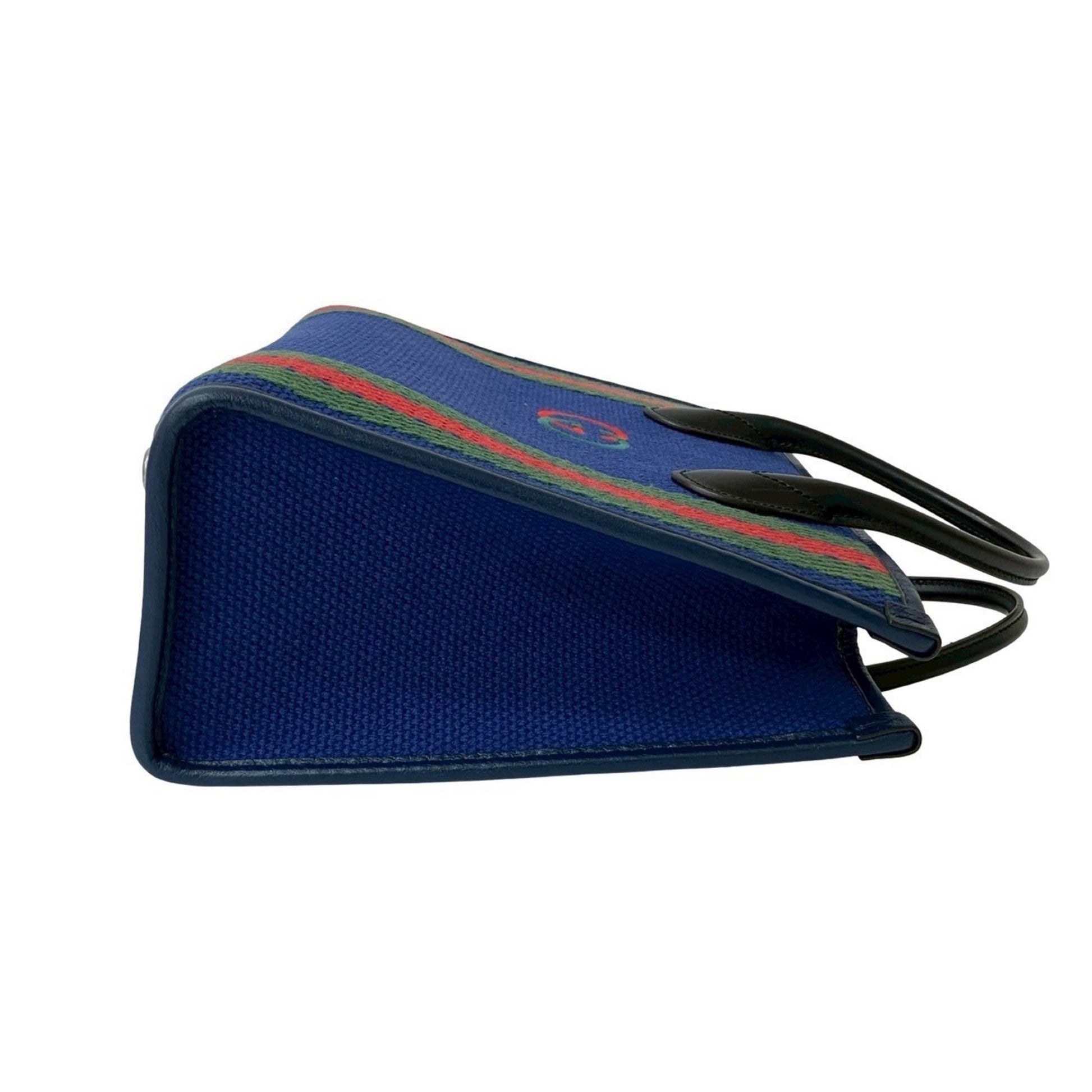 Gucci Black Blue Green Navy Red Color Canvas Handbag Tote Bag