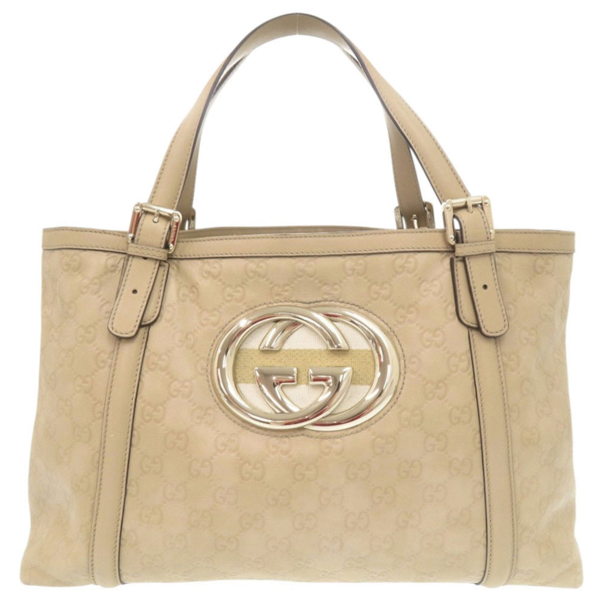 Gucci Beige Leather Handbag Tote Bag
