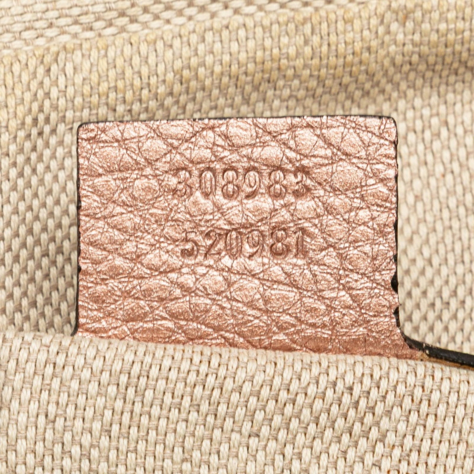 Gucci Gold Pink Leather Shoulder Bag
