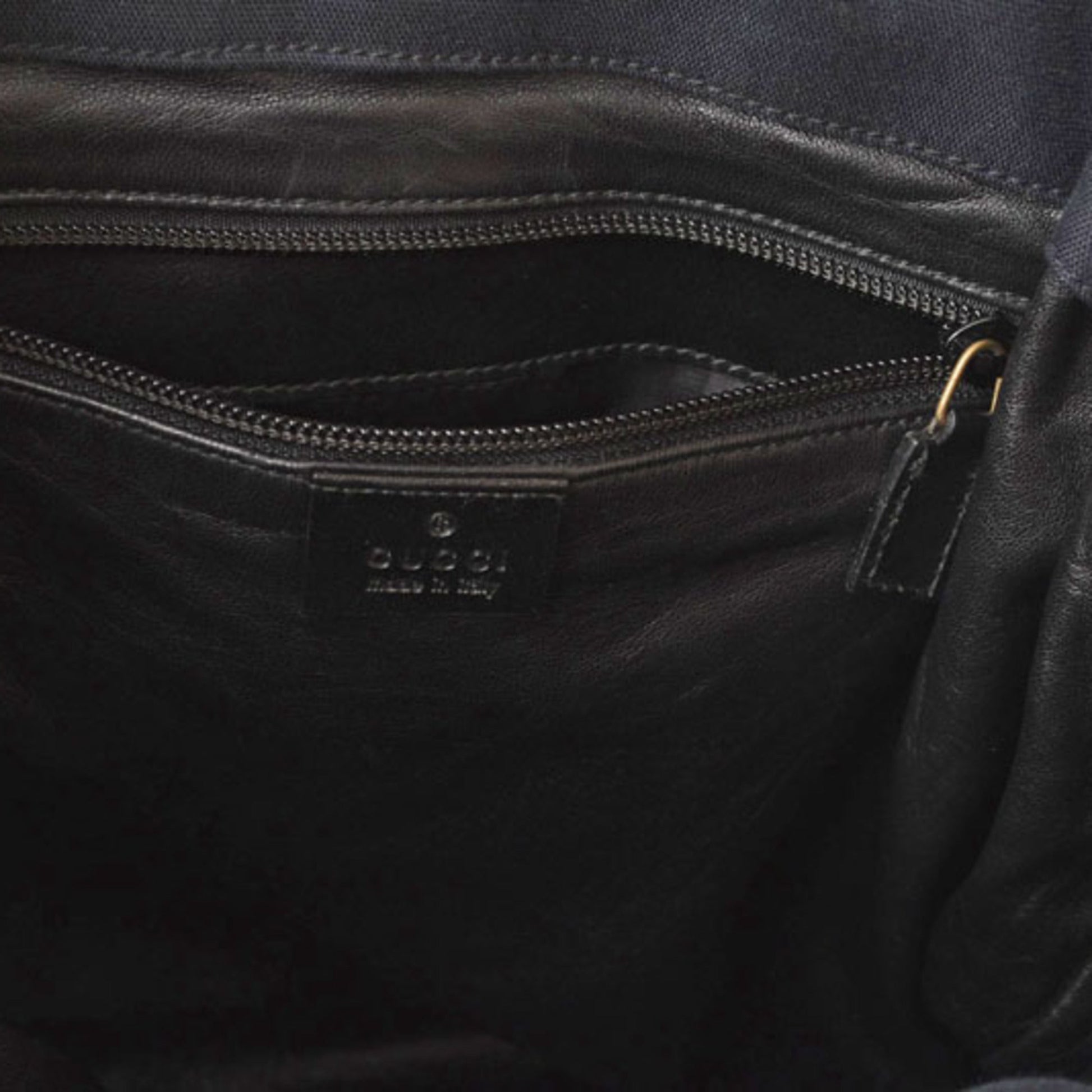 Gucci Black Cotton Canvas Shoulder Bag Sling Bag