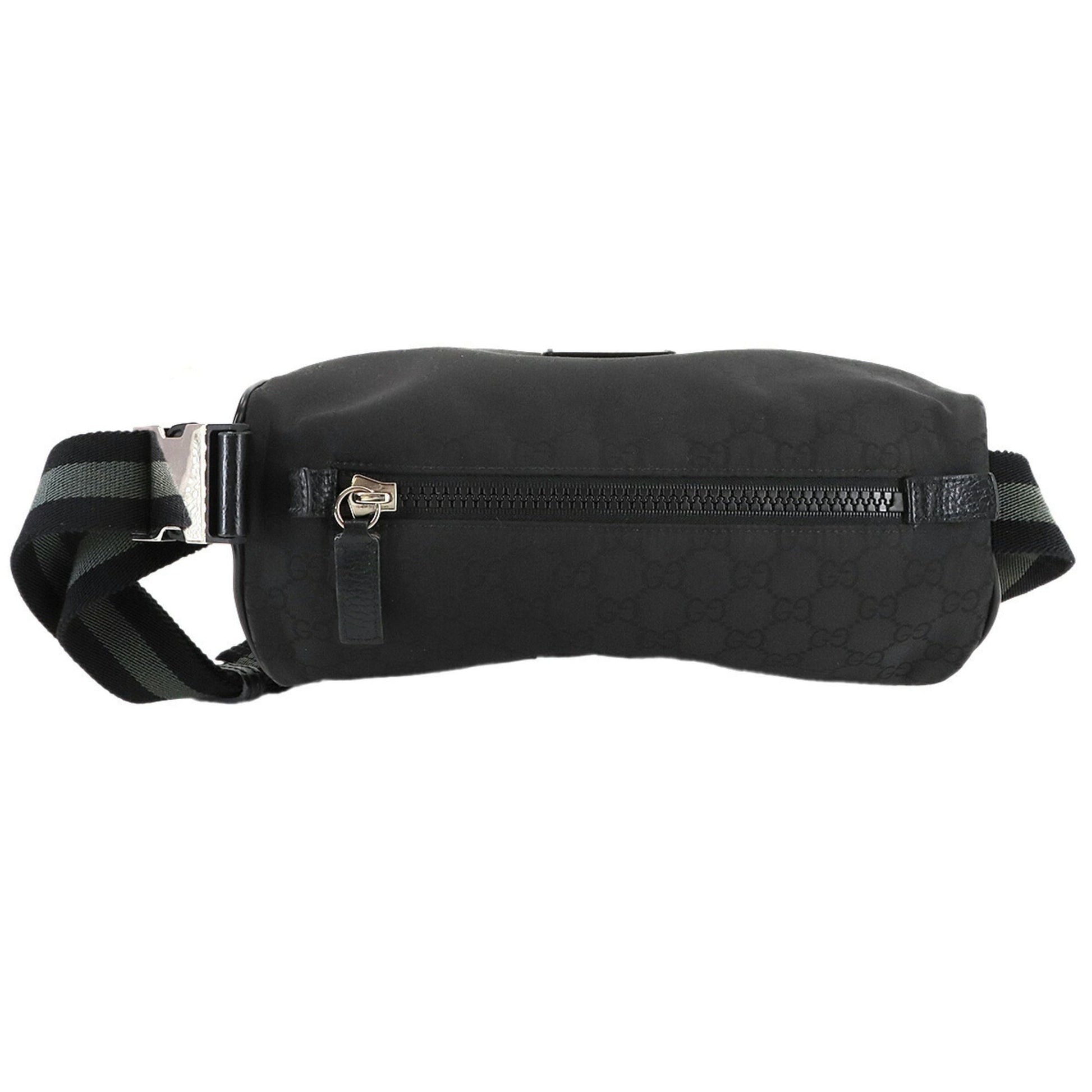 Gucci Black Nylon Leather Fanny Pack Sling Bag