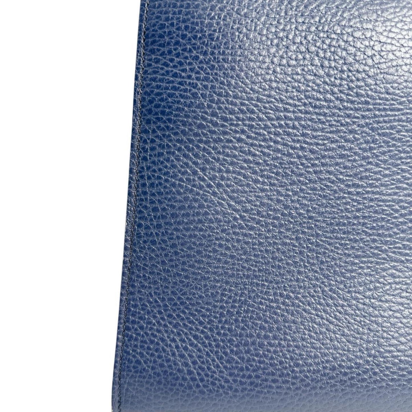 Gucci Blue Bamboo Leather Handbag